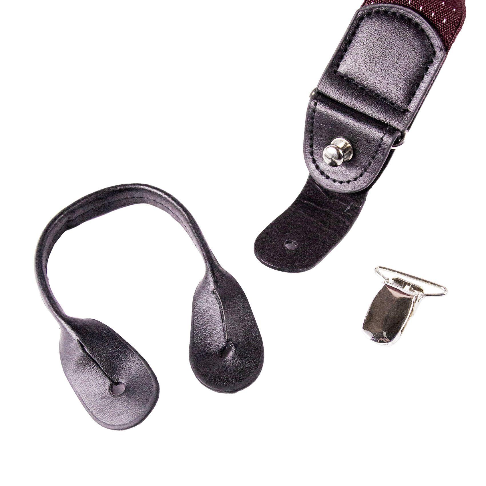 Suspensor para Hombre SP010 | Burdeo con rayas Blancas-3