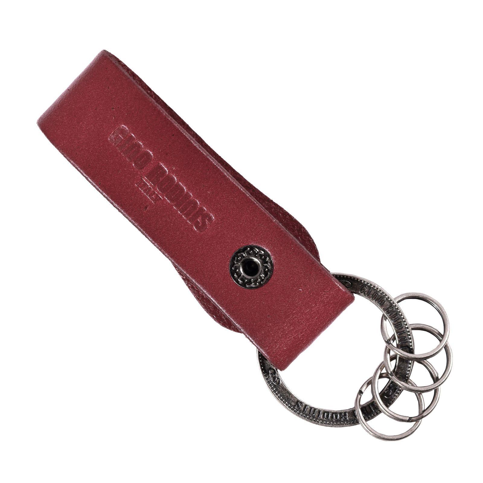 LLAVERO CUERO HOMBRE  GINO RODINIS  LL120 ROJO-2