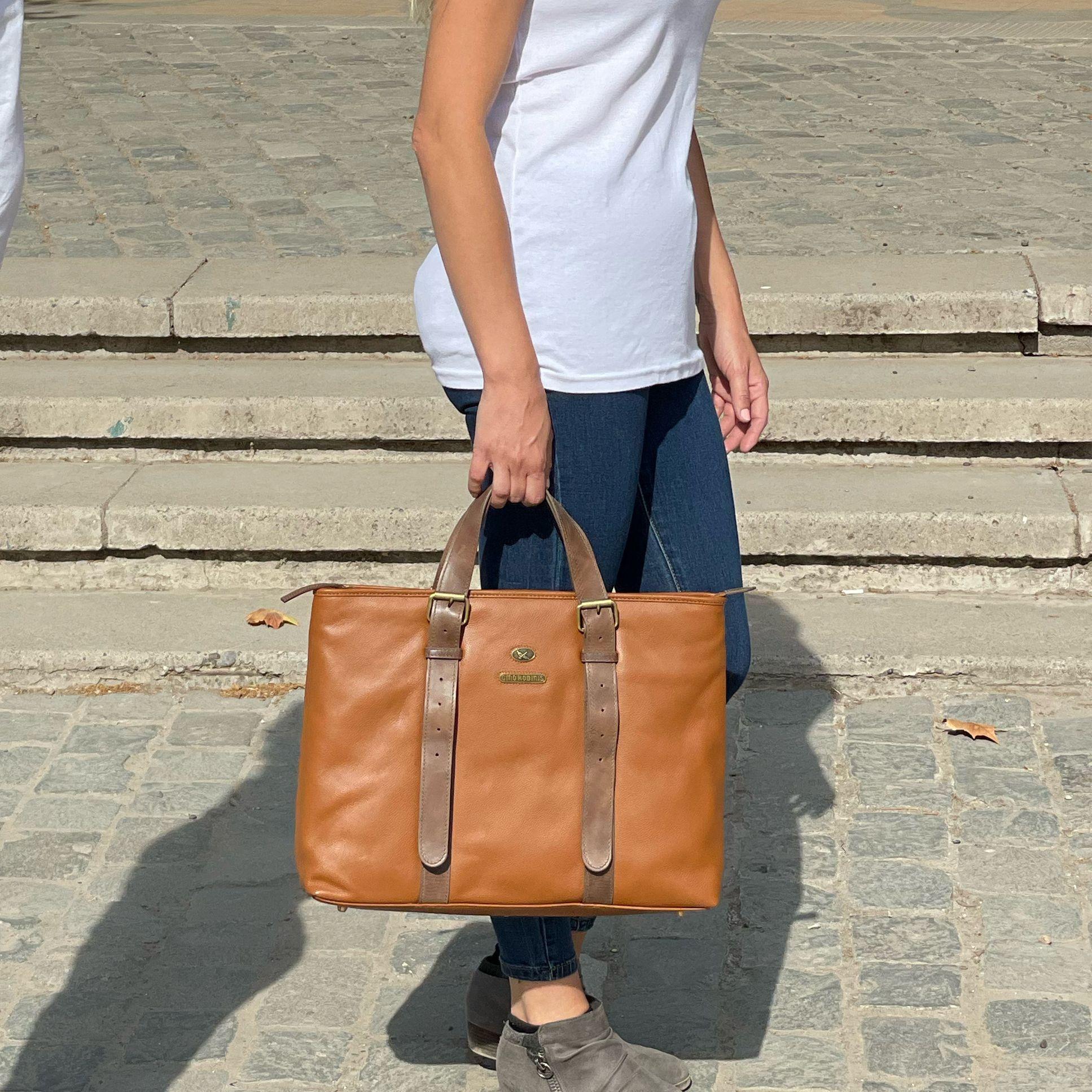 Tote Bag Gino Rodinis  2203 Tabaco/Marrón-3