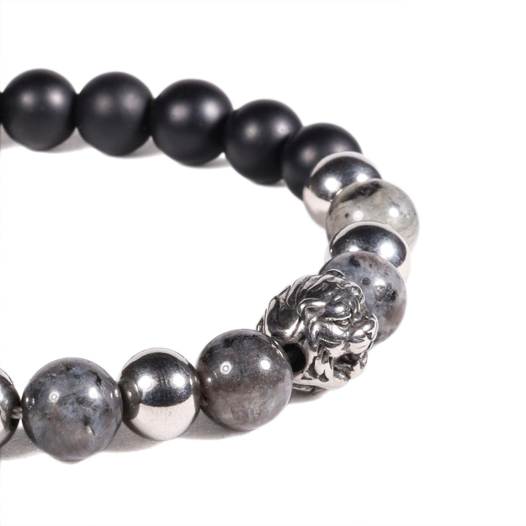BRAZALETE UNISEX GINO RODINIS B535 | Negro/Plateado-2