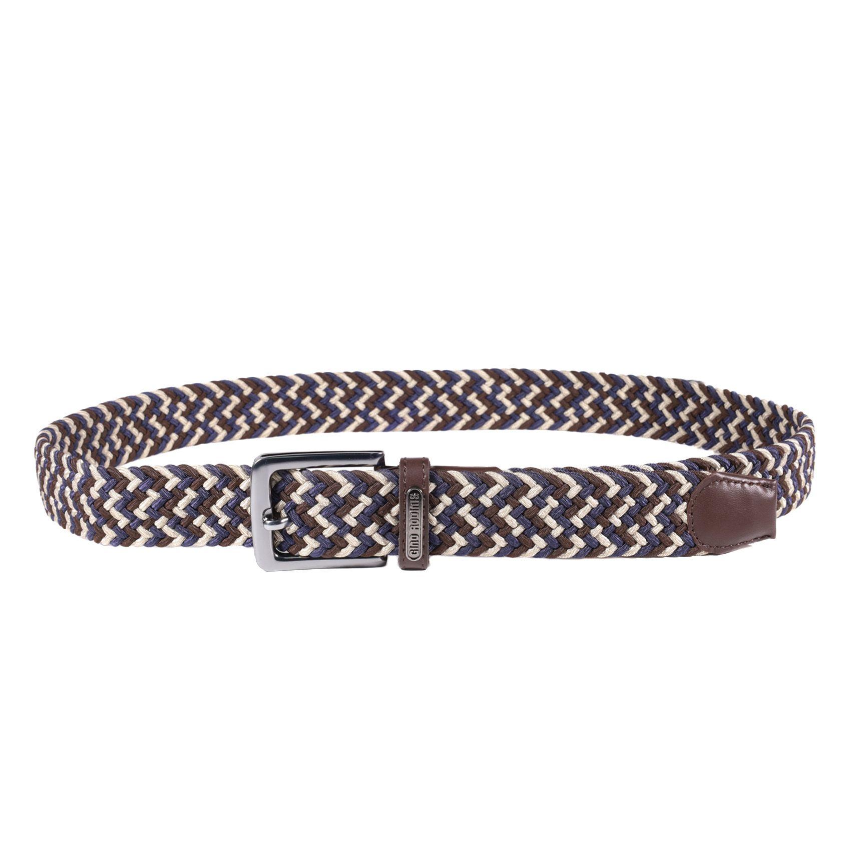 CINTURÓN ELASTICADO GINO RODINIS HOMBRE 2519 MARRON/AZUL S-M-2