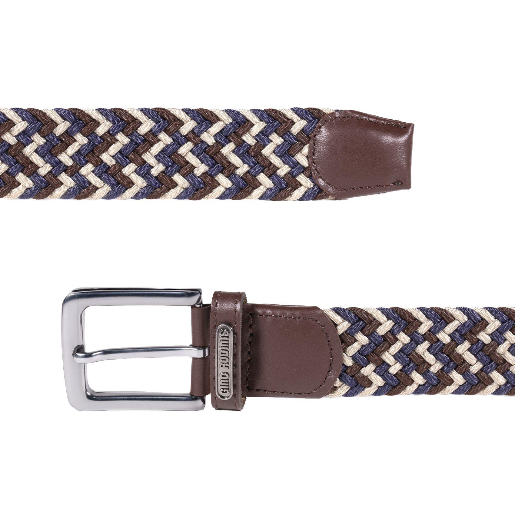 CINTURÓN ELASTICADO GINO RODINIS HOMBRE 2519 MARRON/AZUL S-M-3