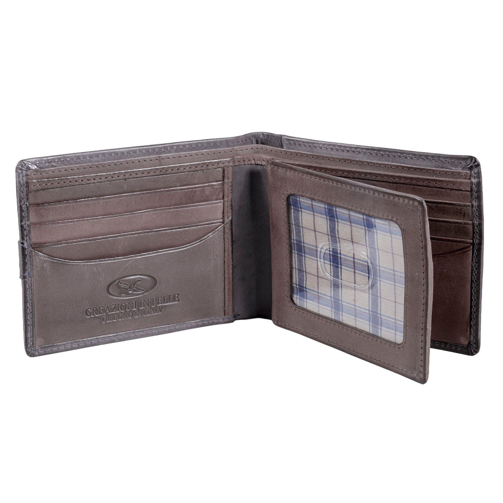Billetera de cuero Hombre Texas 162 Gris/Marrón-2