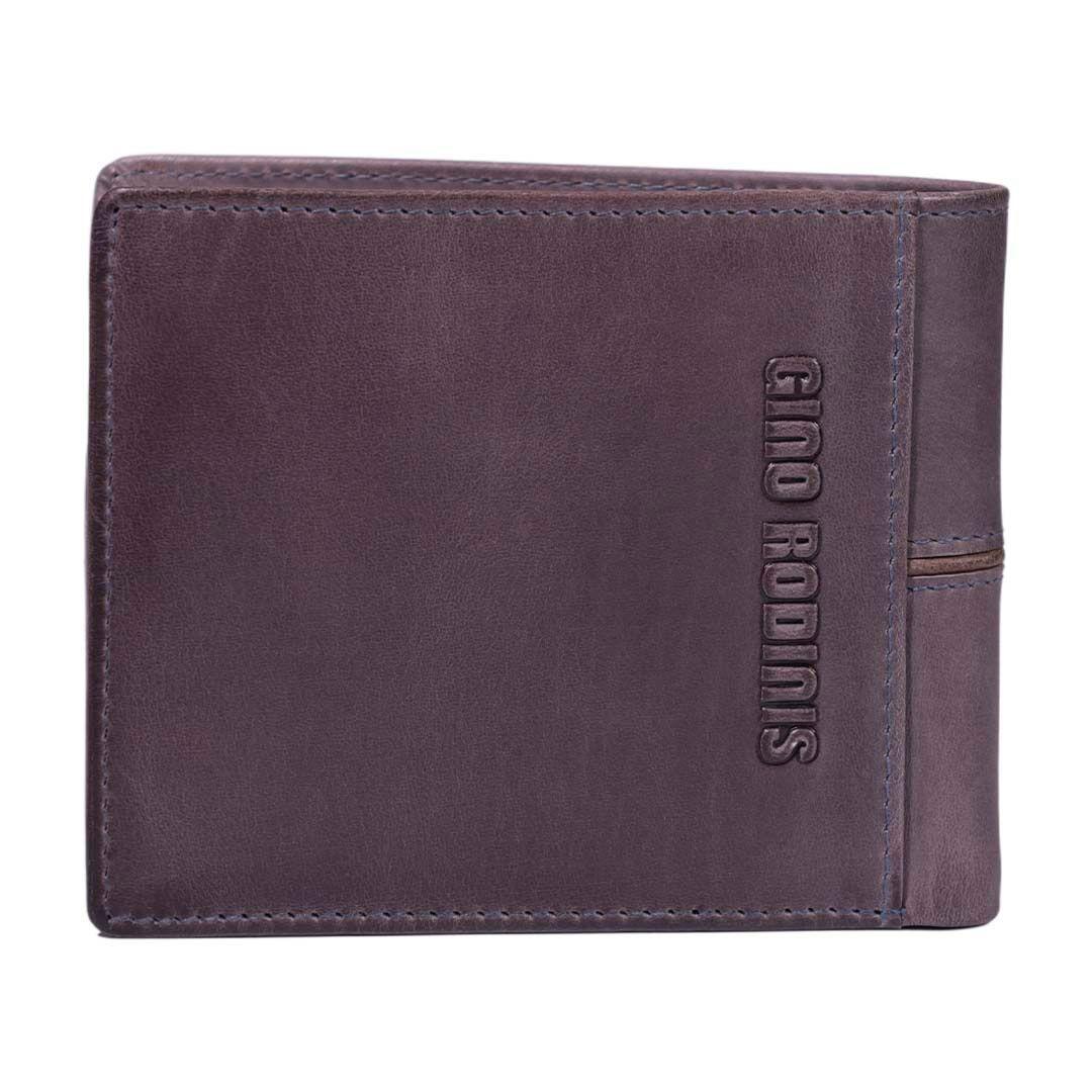 Billetera de cuero Hombre Texas 162 Gris/Marrón-5