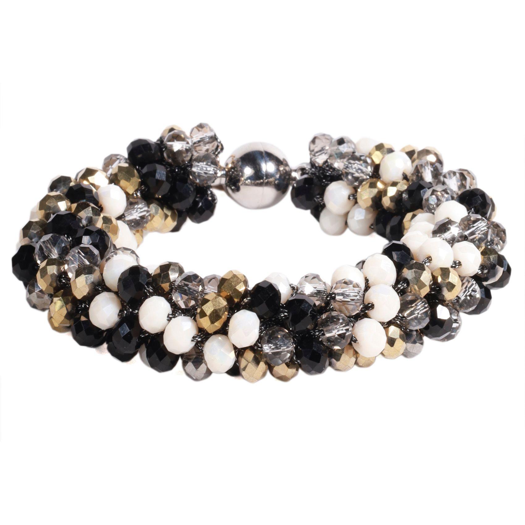 BRAZALETE MUJER GINO RODINIS B517 | Dorado/Negro/Blanco Perlado-0