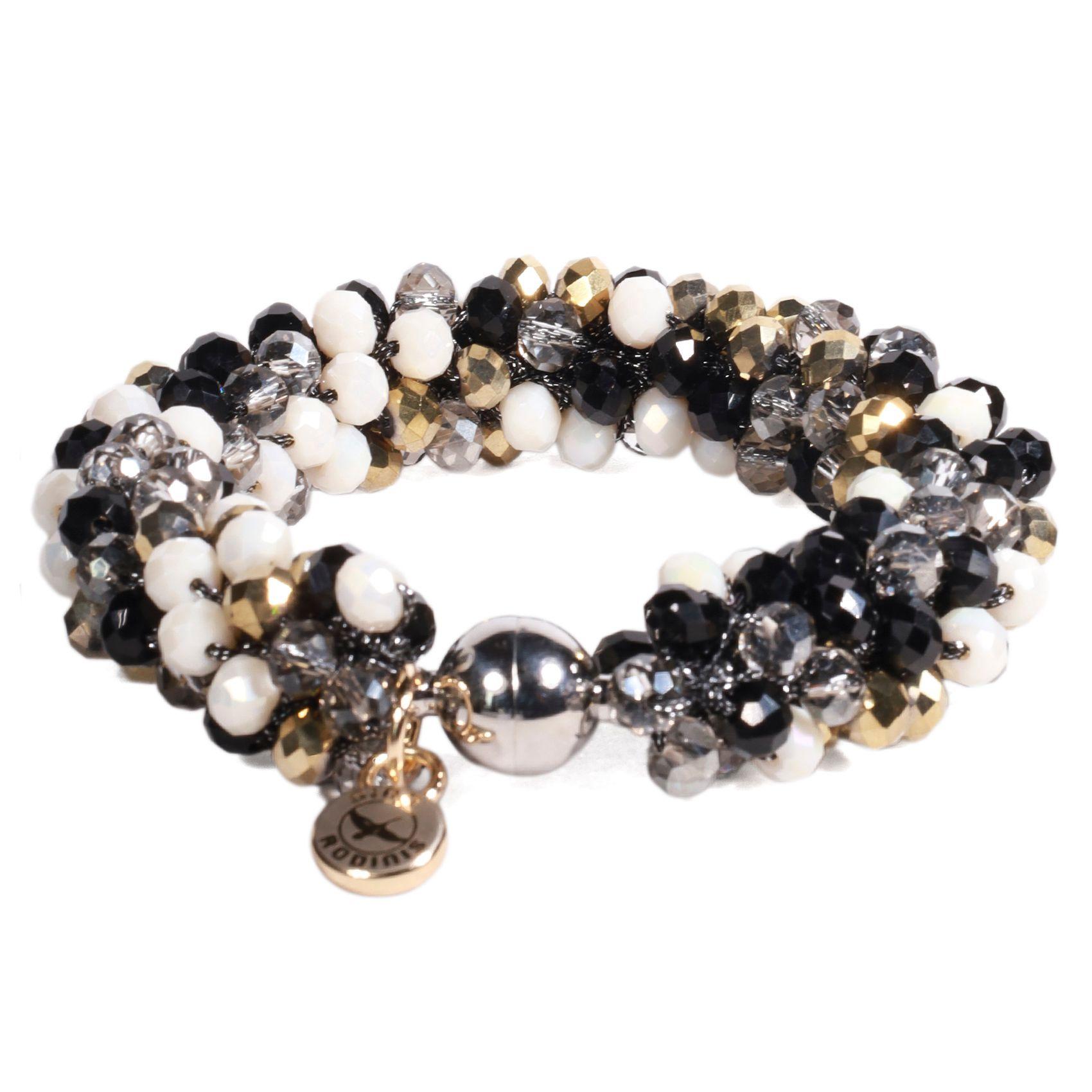BRAZALETE MUJER GINO RODINIS B517 | Dorado/Negro/Blanco Perlado-1