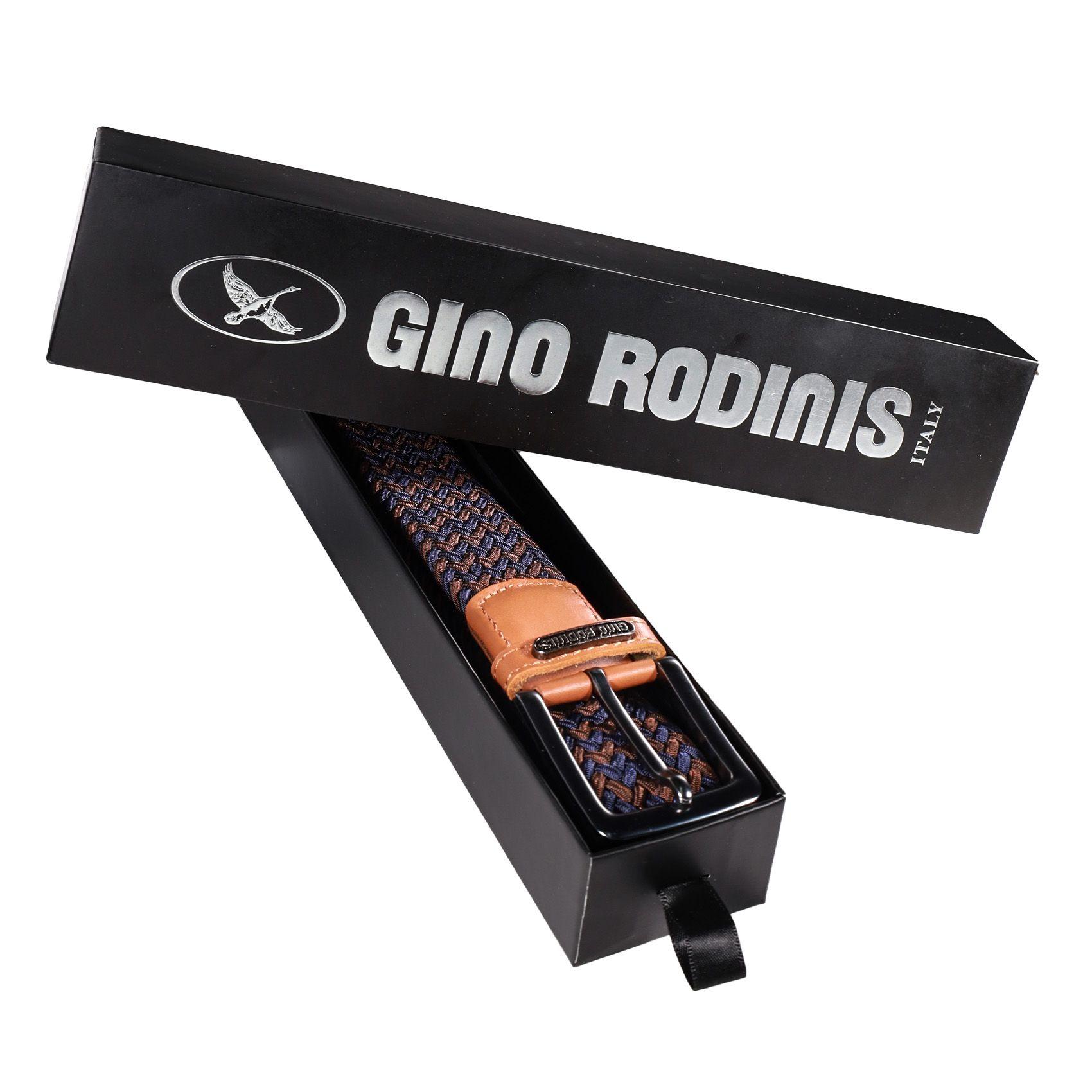 CINTURÓN ELASTICADO GINO RODINIS HOMBRE 2515 AZUL/MARRON S-M-4