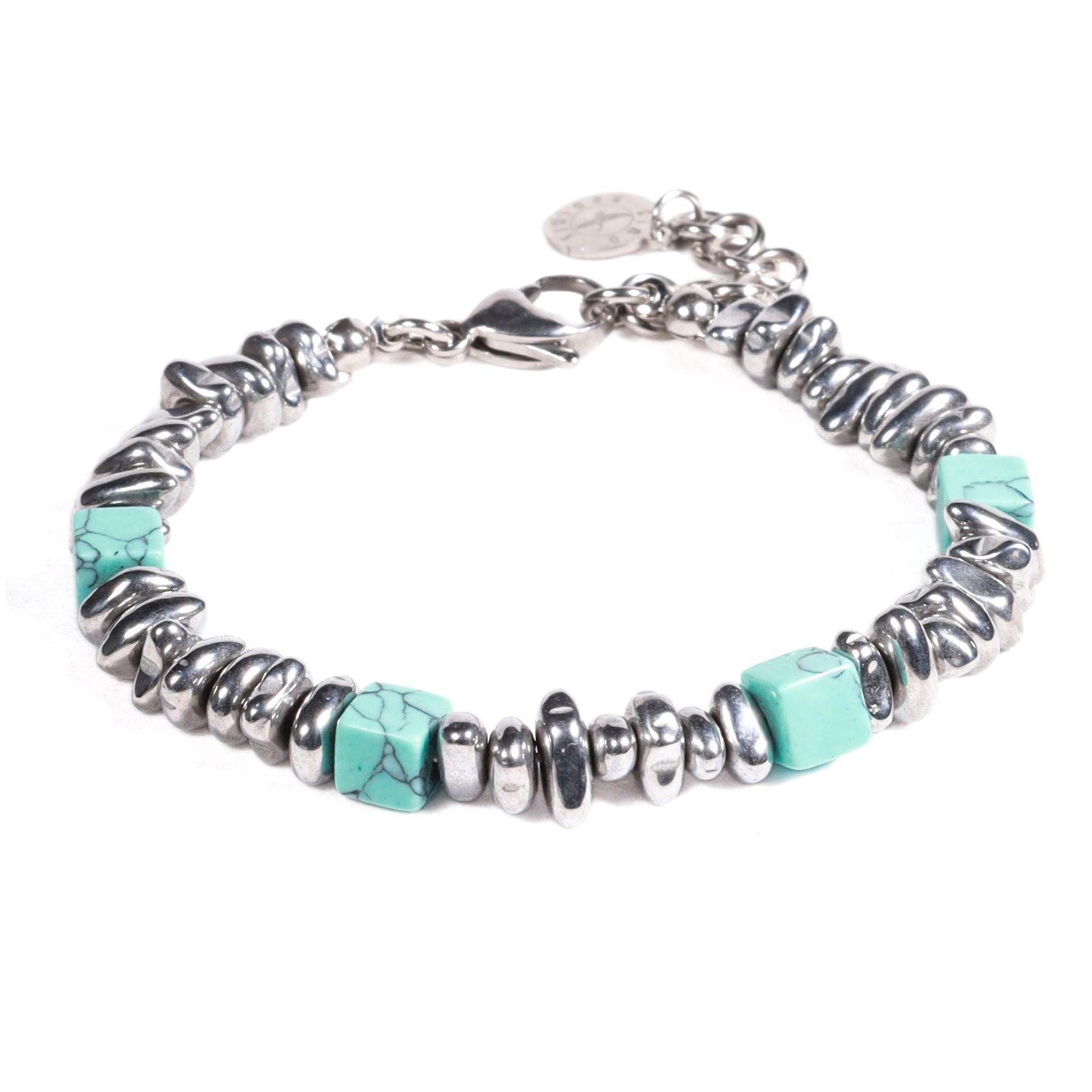 BRAZALETE UNISEX GINO RODINIS B529 | Turquesa/Plateado-0