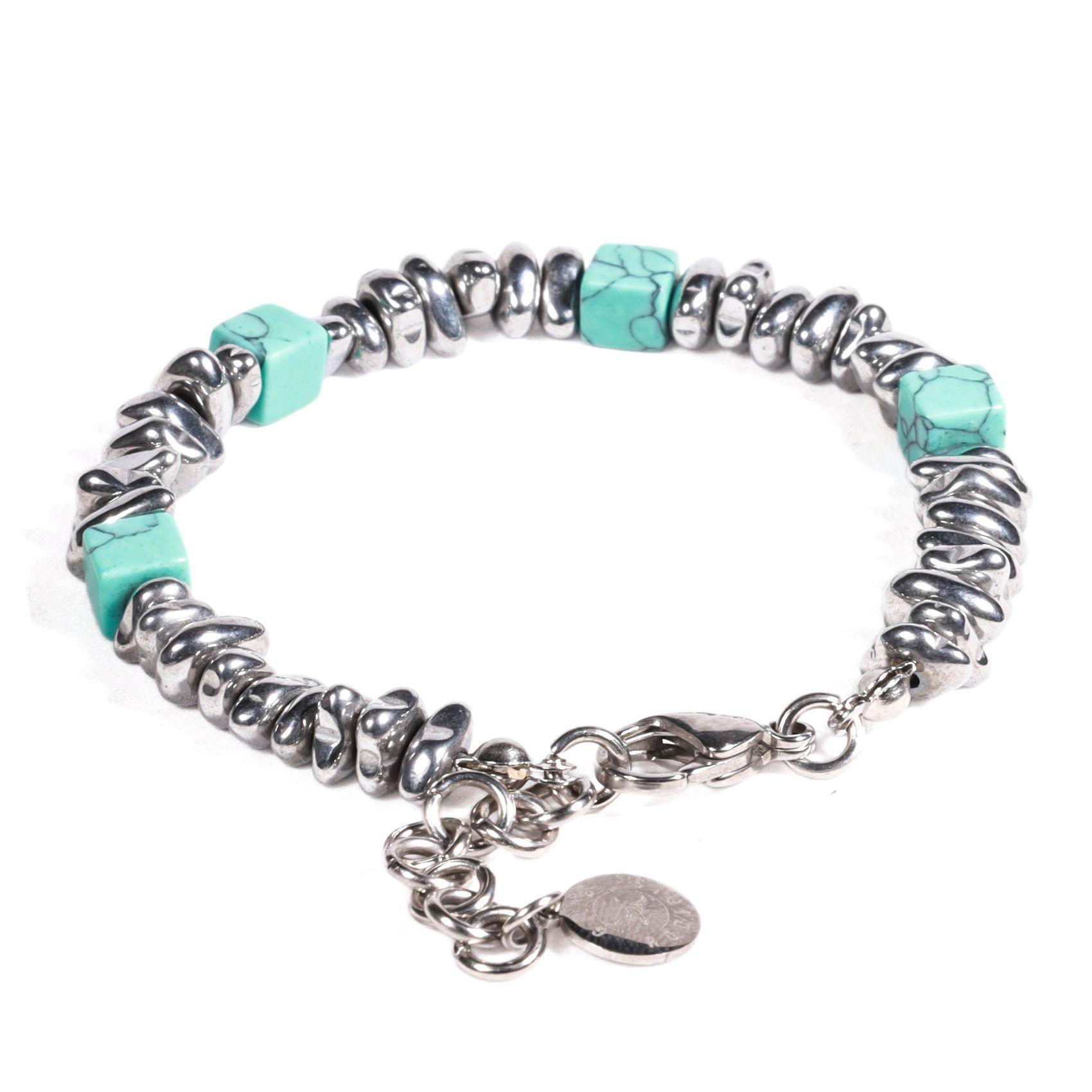 BRAZALETE UNISEX GINO RODINIS B529 | Turquesa/Plateado-1