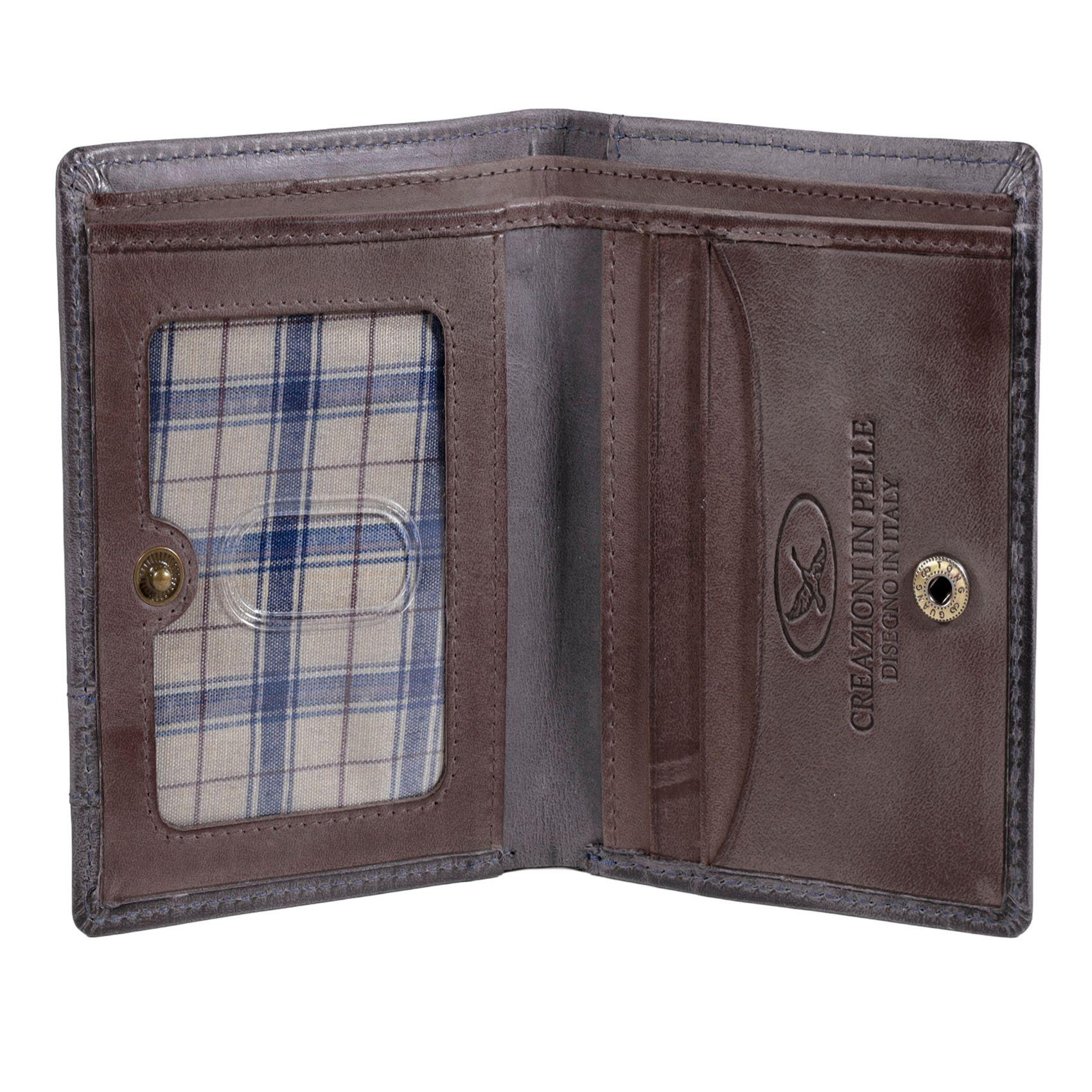 Billetera de cuero Hombre Texas 1.161 Gris/Marrón-2