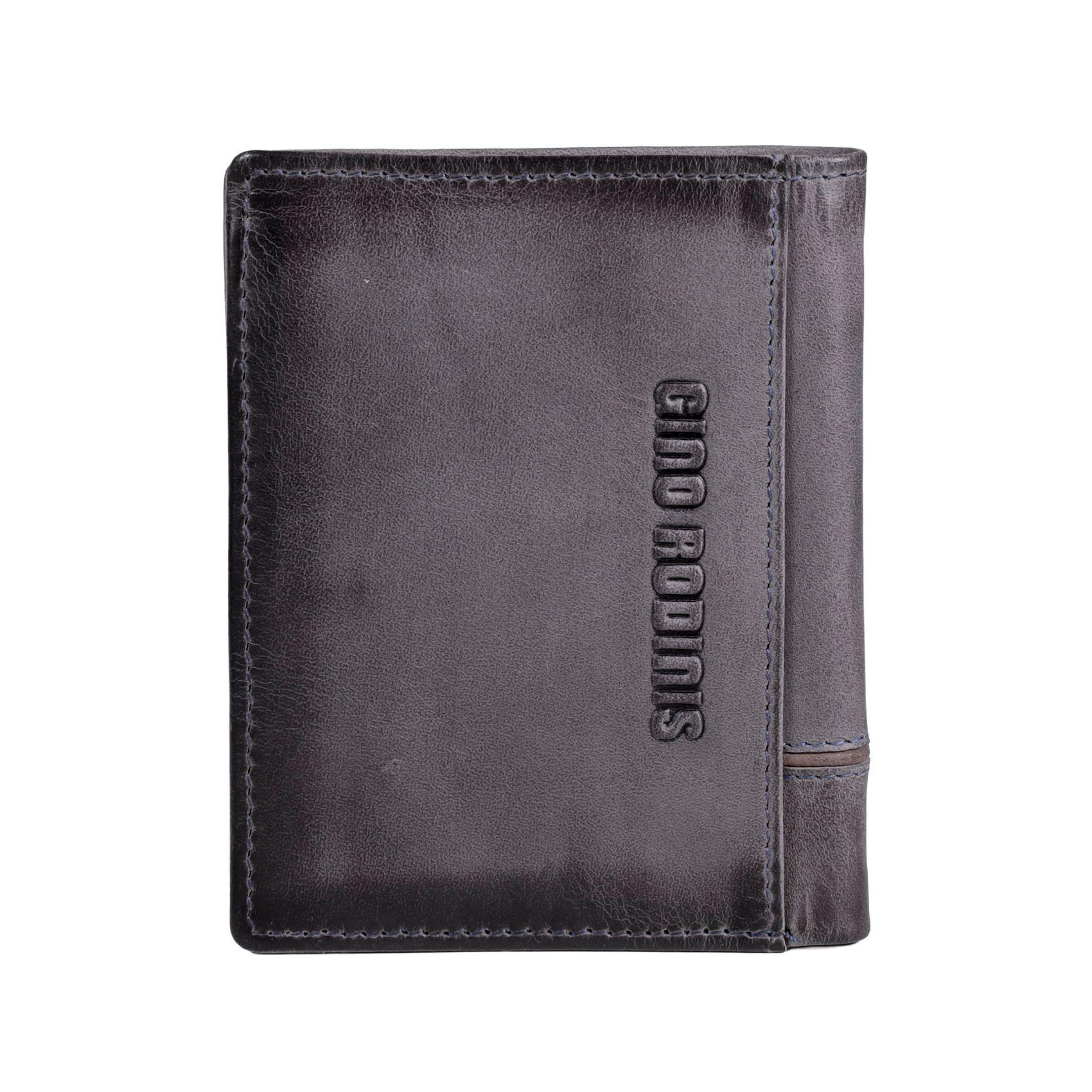 Billetera de cuero Hombre Texas 1.161 Gris/Marrón-3
