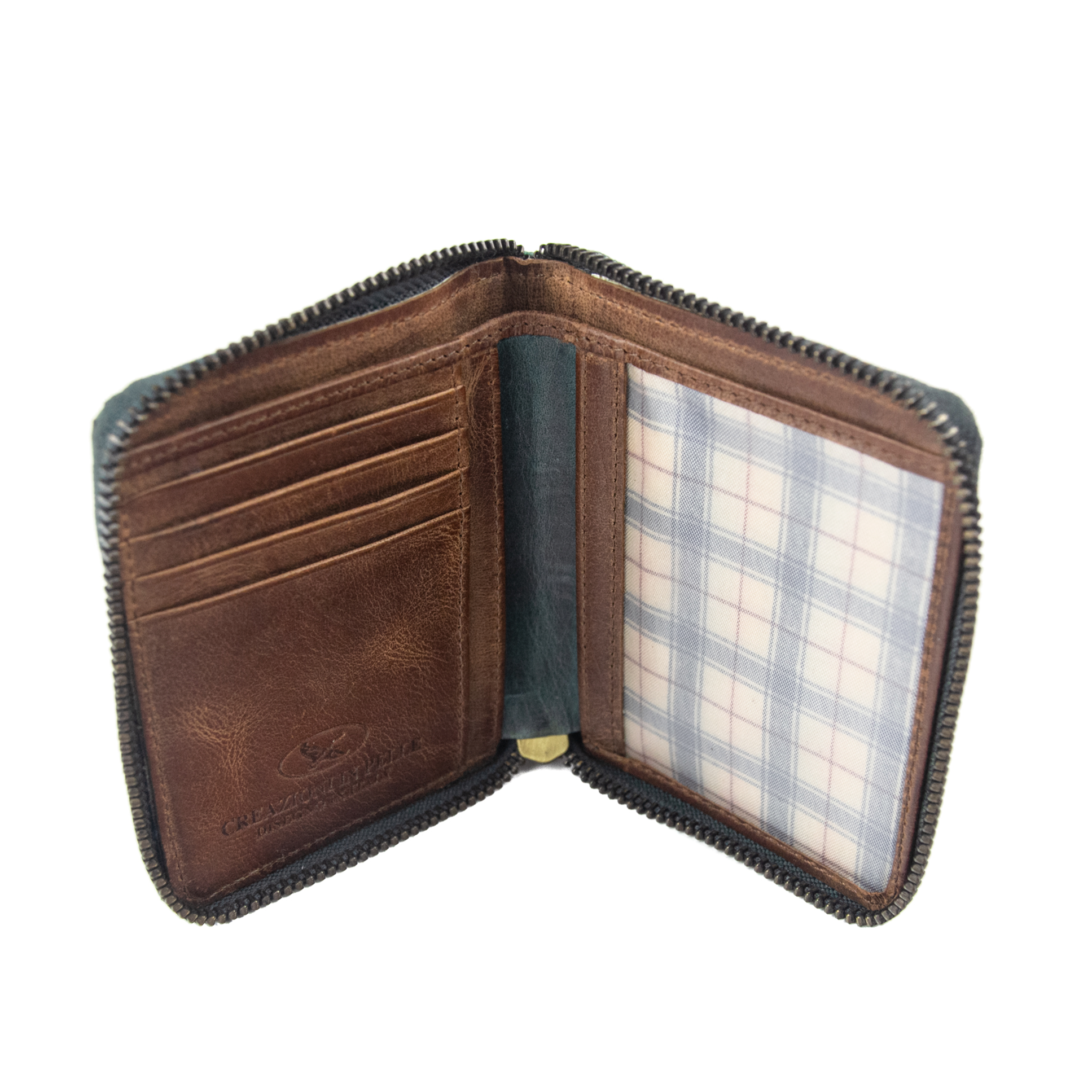 Billetera Gino Rodinis Texas 1.160 Turquesa/Marrón-2