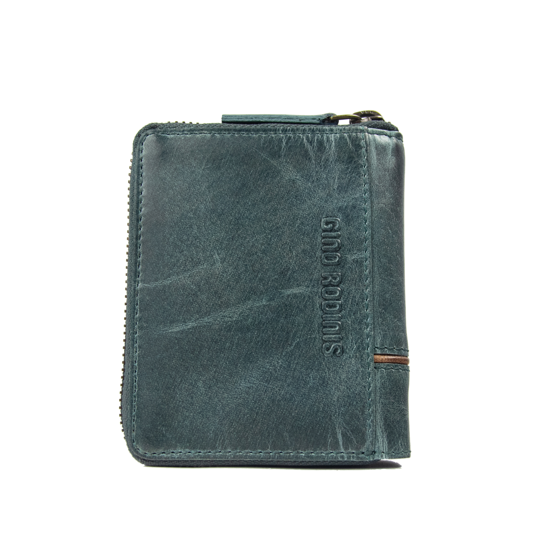 Billetera Gino Rodinis Texas 1.160 Turquesa/Marrón-4