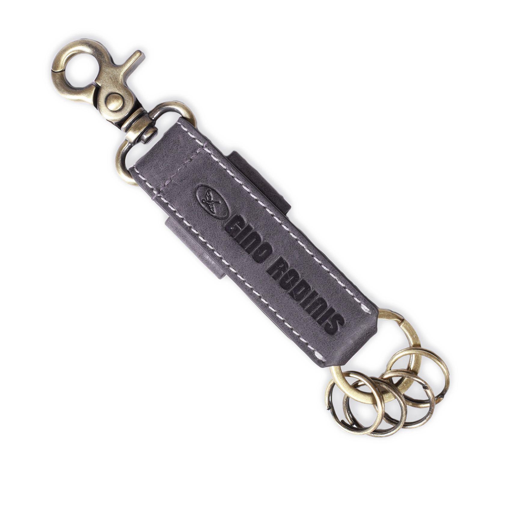 LLAVERO CUERO HOMBRE  GINO RODINIS  LL113 GRIS-2