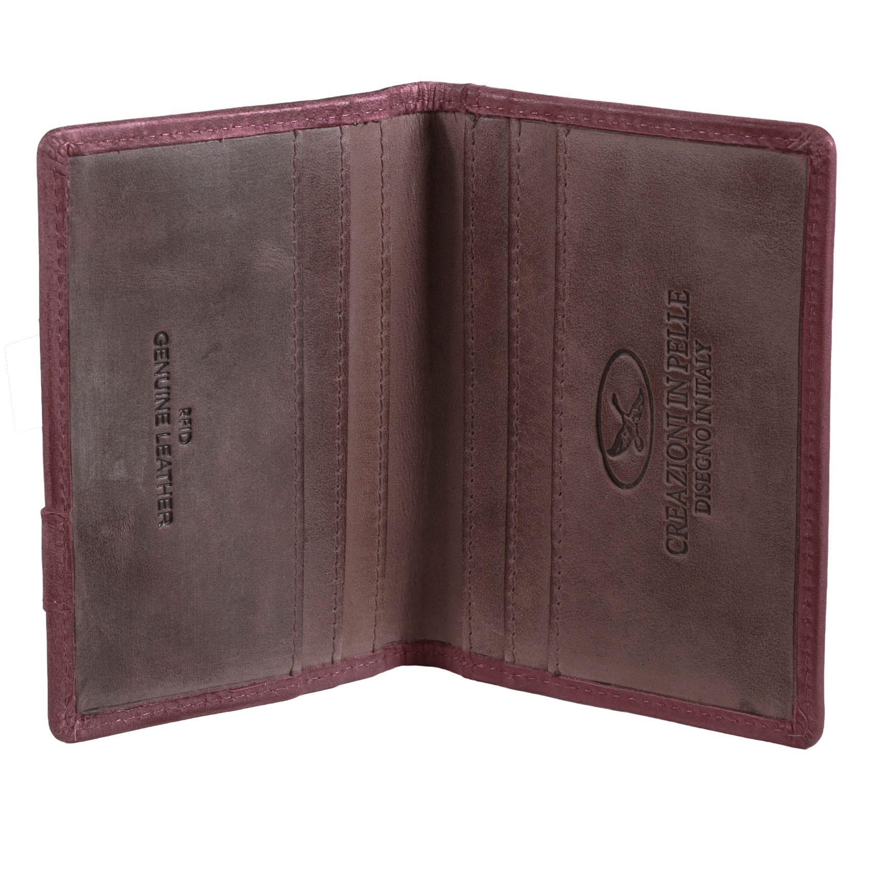 Tarjetero de cuero Hombre Texas 1.165 Rojo/Marrón-2