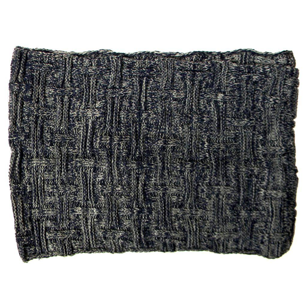 Bufanda 2038 Azul con Gris – Tejido Grueso Unisex-2