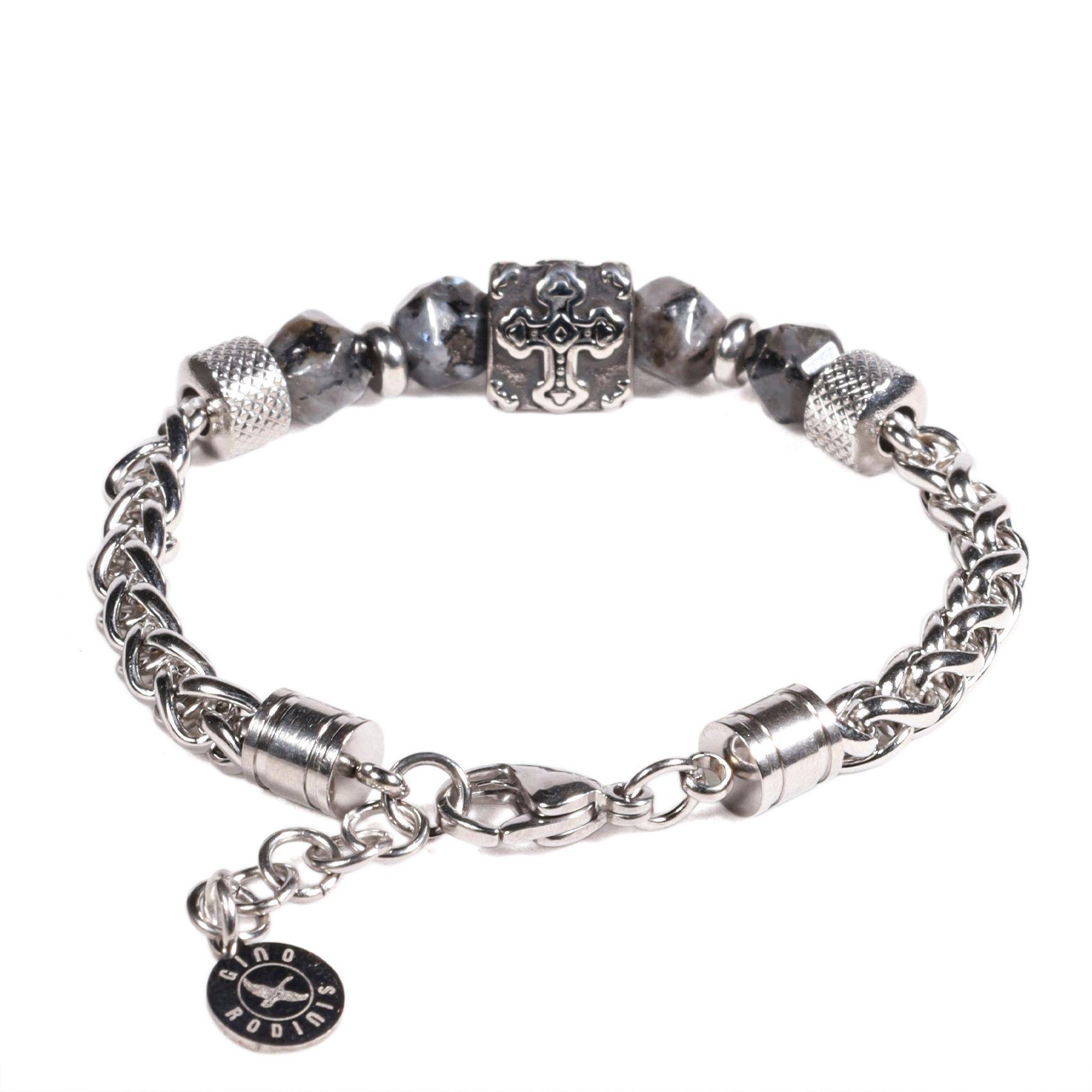 BRAZALETE UNISEX GINO RODINIS B531 | Negro/Plateado-1