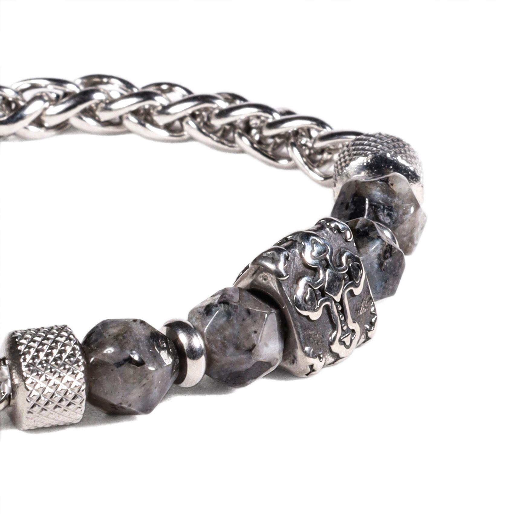 BRAZALETE UNISEX GINO RODINIS B531 | Negro/Plateado-2