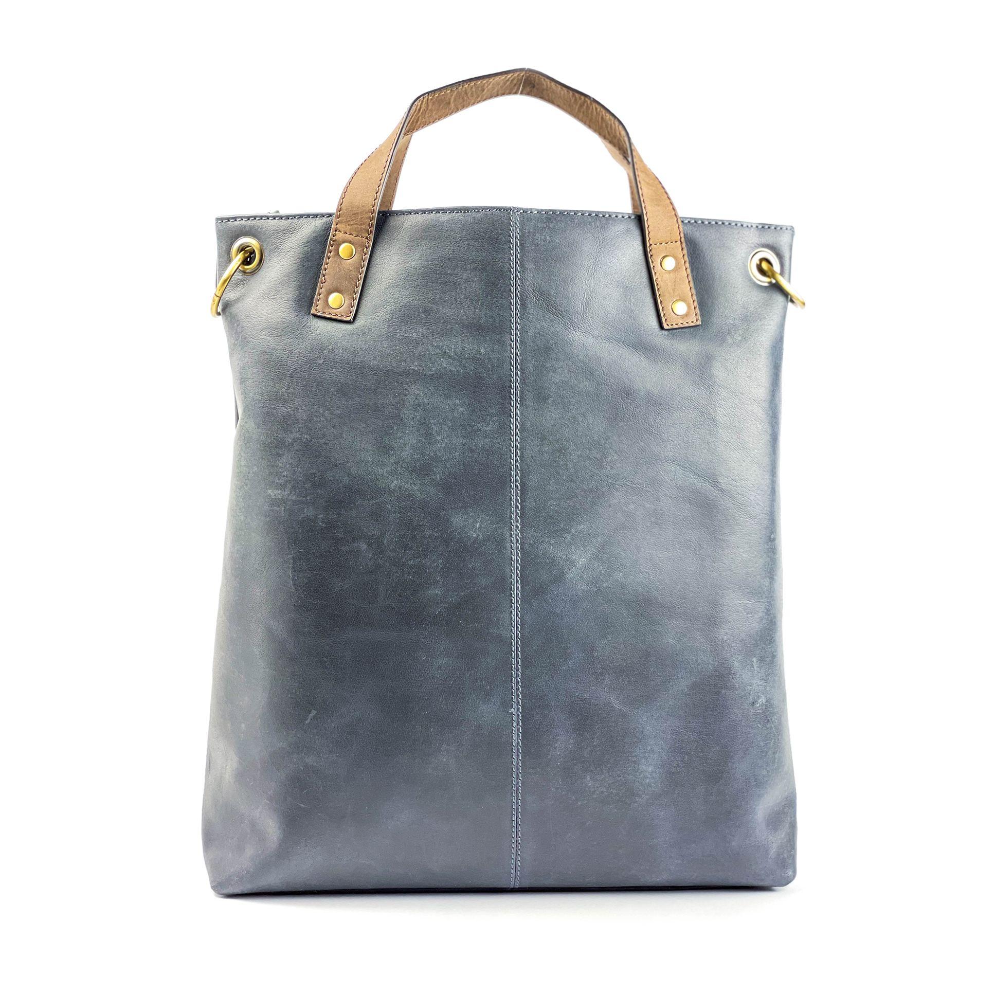 Cartera estilo Tote Bag Gino Rodinis 2201 Azul/Marrón-4