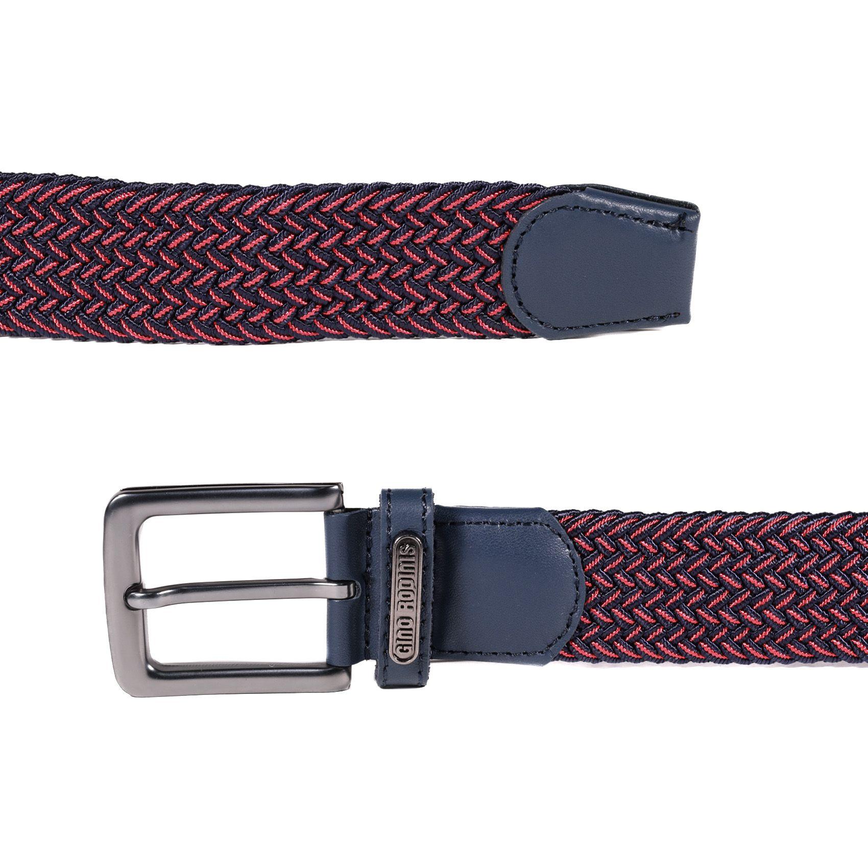CINTURÓN ELASTICADO GINO RODINIS HOMBRE 2518 AZUL/ROJO L-XL-3