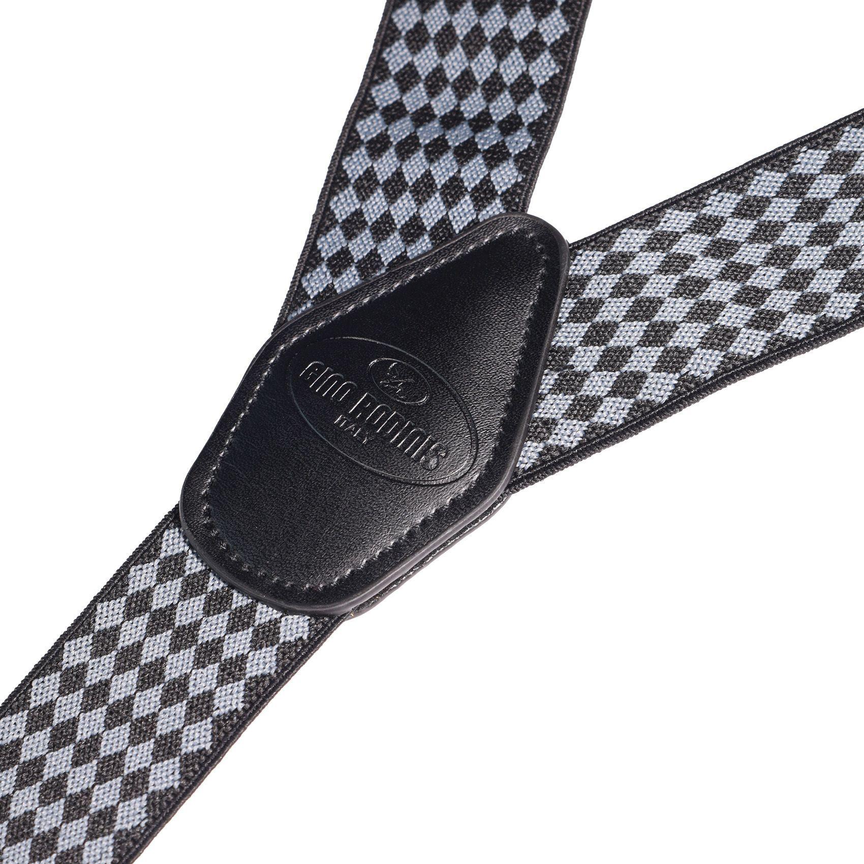 Suspensor Gino Rodinis Negro con rombos color Gris  SP015-2