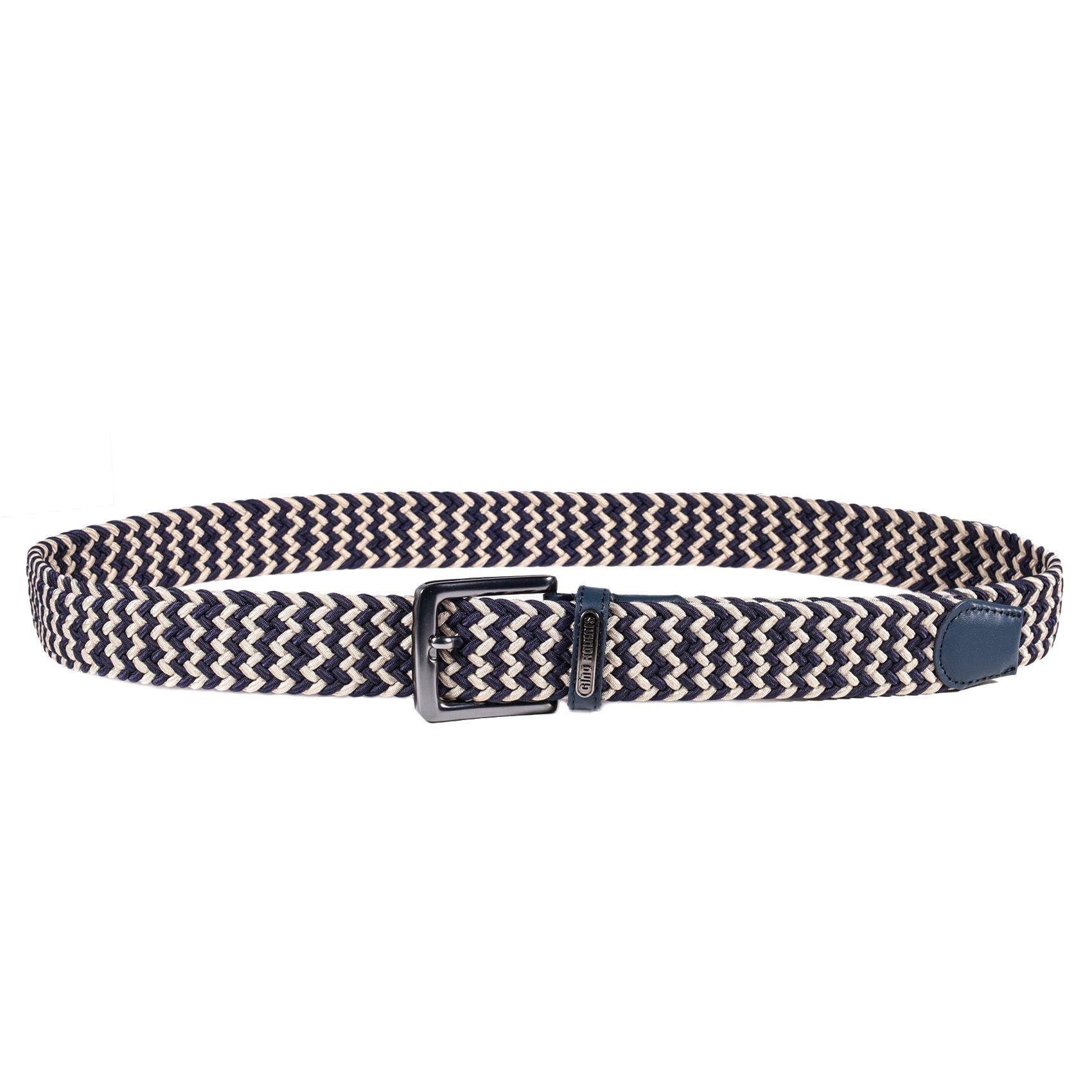  CINTURÓN ELASTICADO GINO RODINIS HOMBRE 2520 AZUL/BEIGE S-M -2