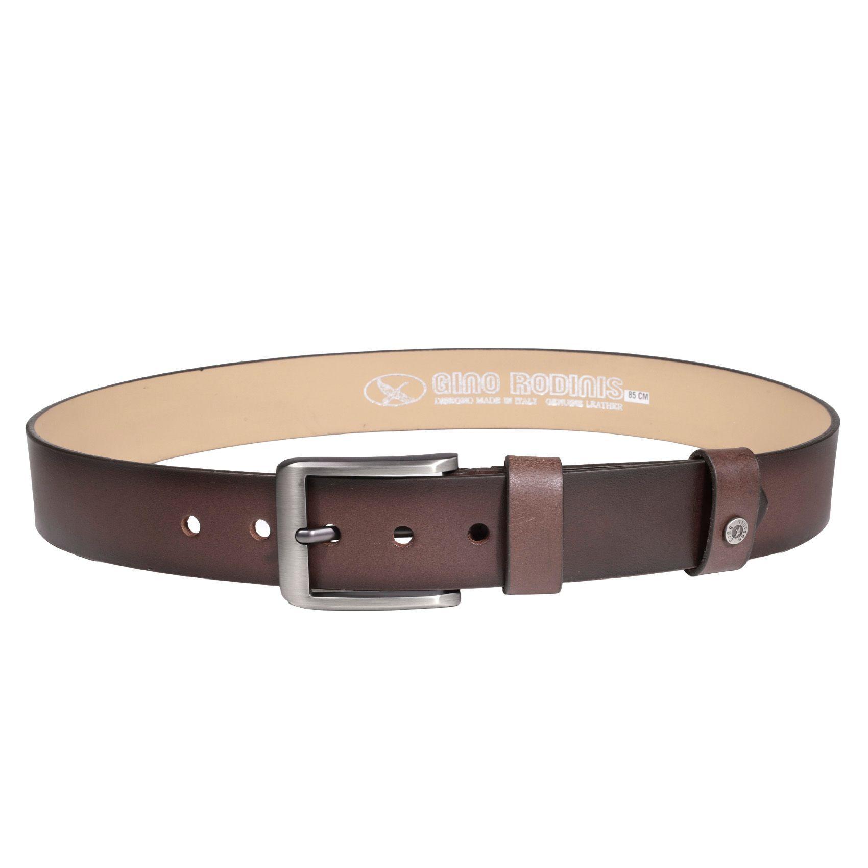 CINTURON CUERO HOMBRE  GINO RODINIS  2523  |  CAFÉ TALLA 85-2