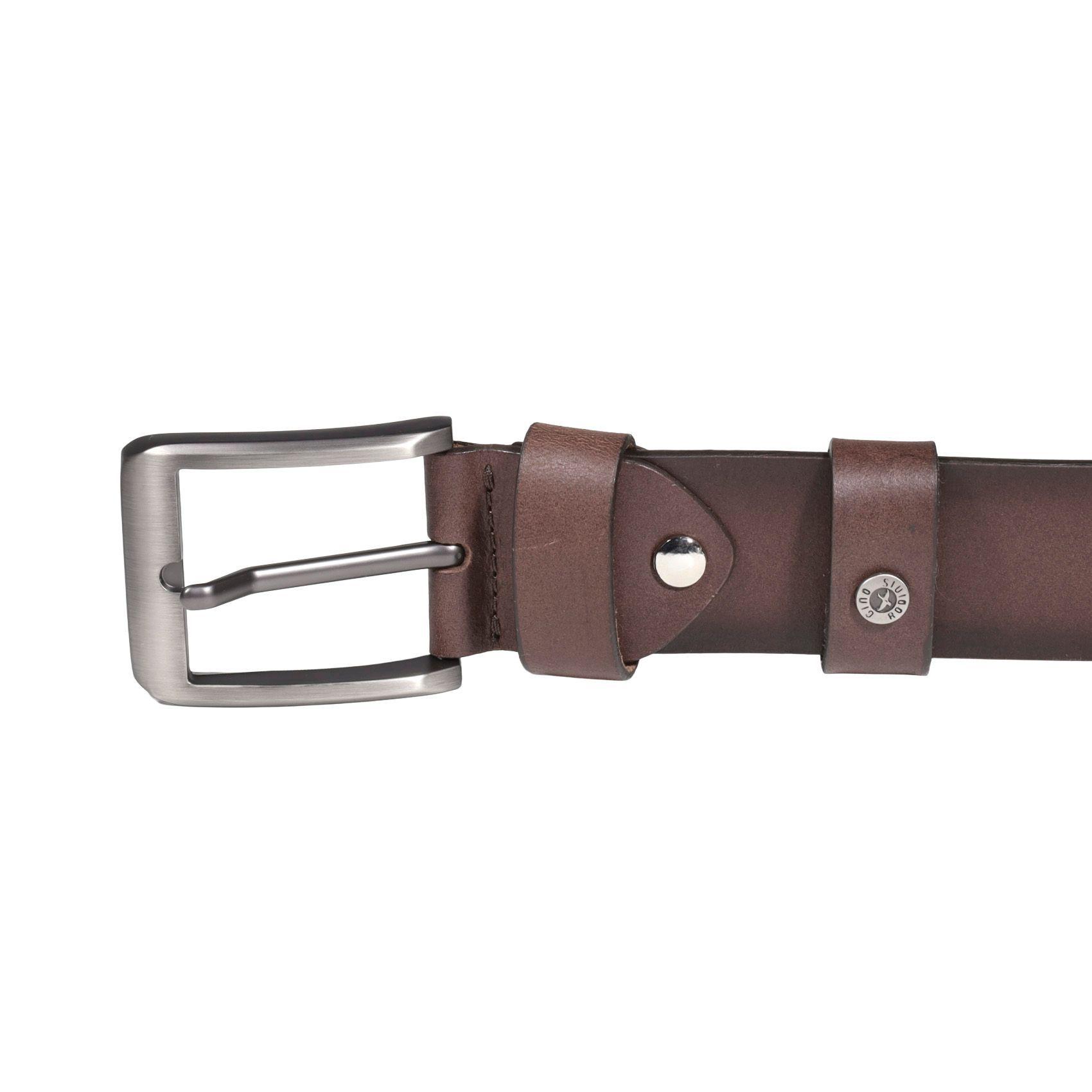 CINTURON CUERO HOMBRE  GINO RODINIS  2523  |  CAFÉ TALLA 85-3