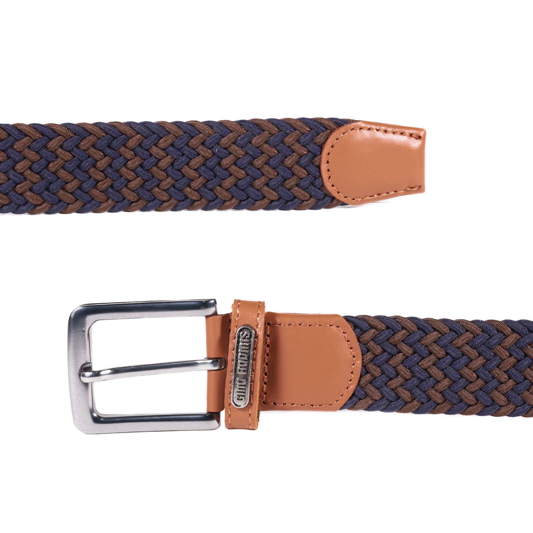 CINTURÓN ELASTICADO GINO RODINIS HOMBRE 2515 AZUL/MARRON L-XL-3