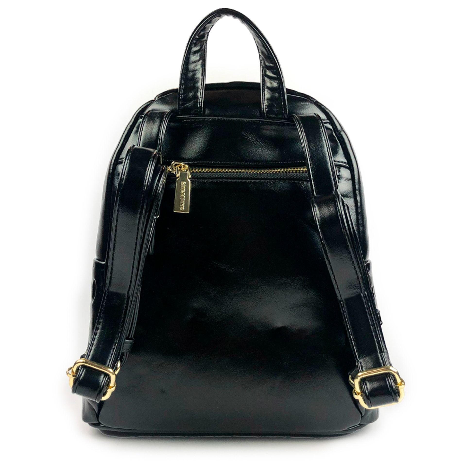 Mochila Gino Rodinis Eco Cuero 2108 Negro  -2