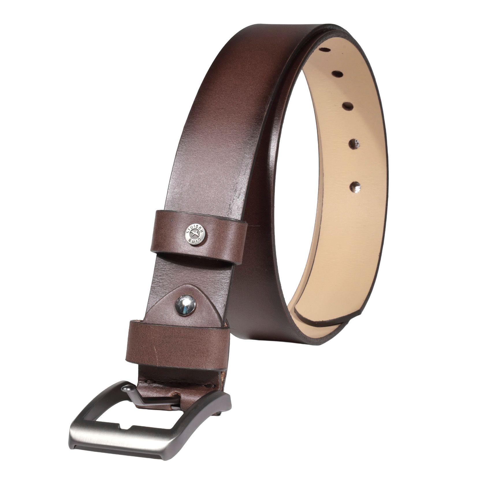 CINTURON CUERO HOMBRE  GINO RODINIS  2523  |  CAFÉ TALLA 90-2