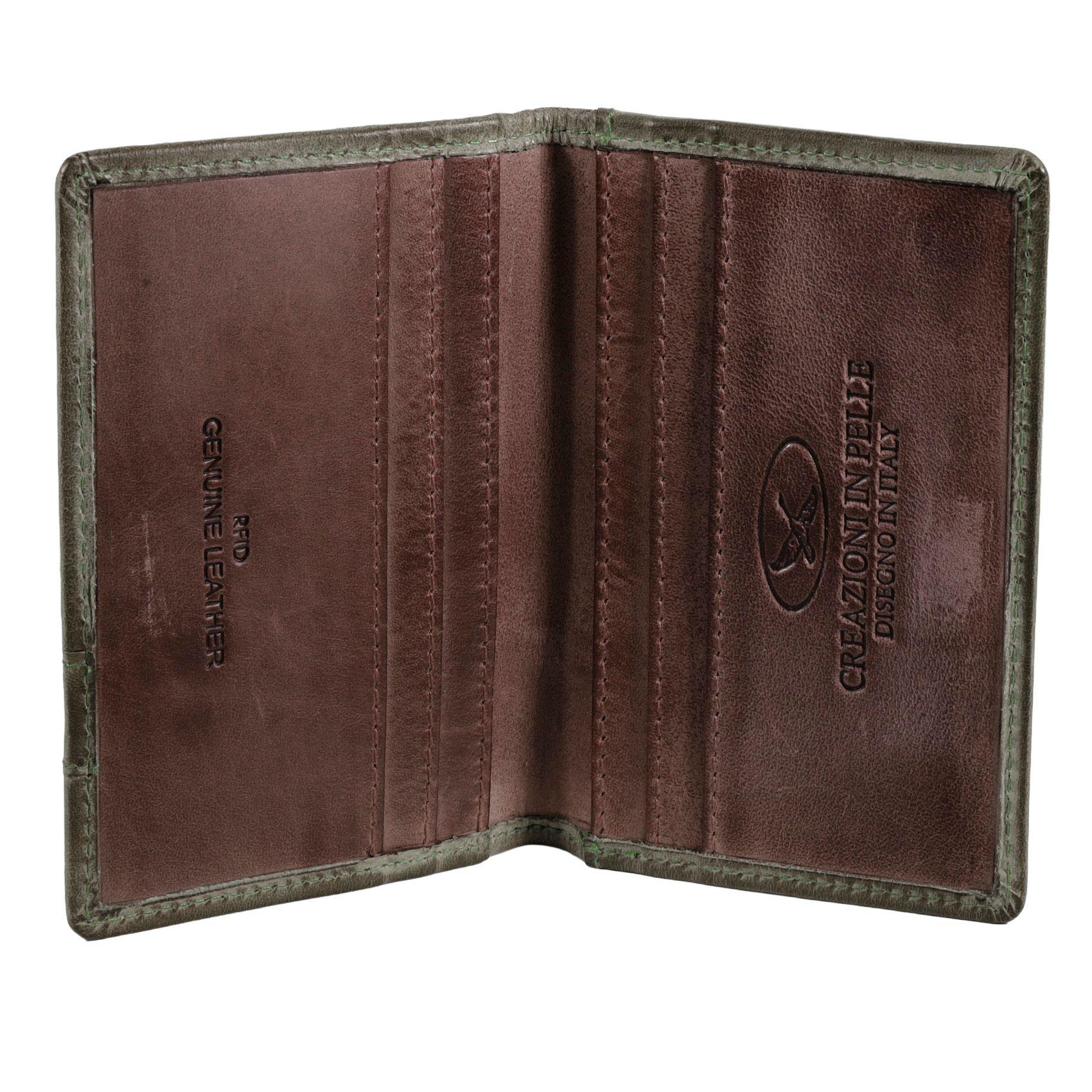 Tarjetero de cuero Hombre Texas 1.165 Verde/Marrón-2