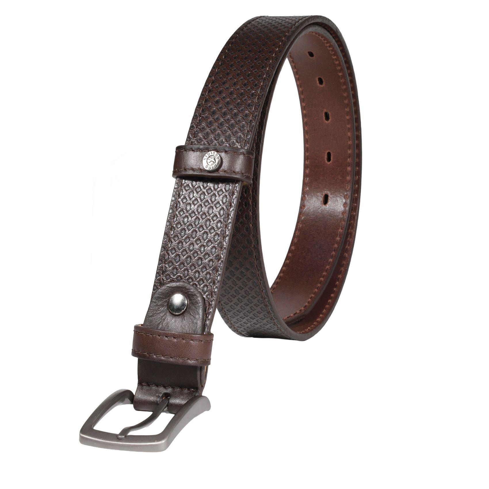CINTURON CUERO HOMBRE  GINO RODINIS  2525  |  CAFÉ TALLA 90-1