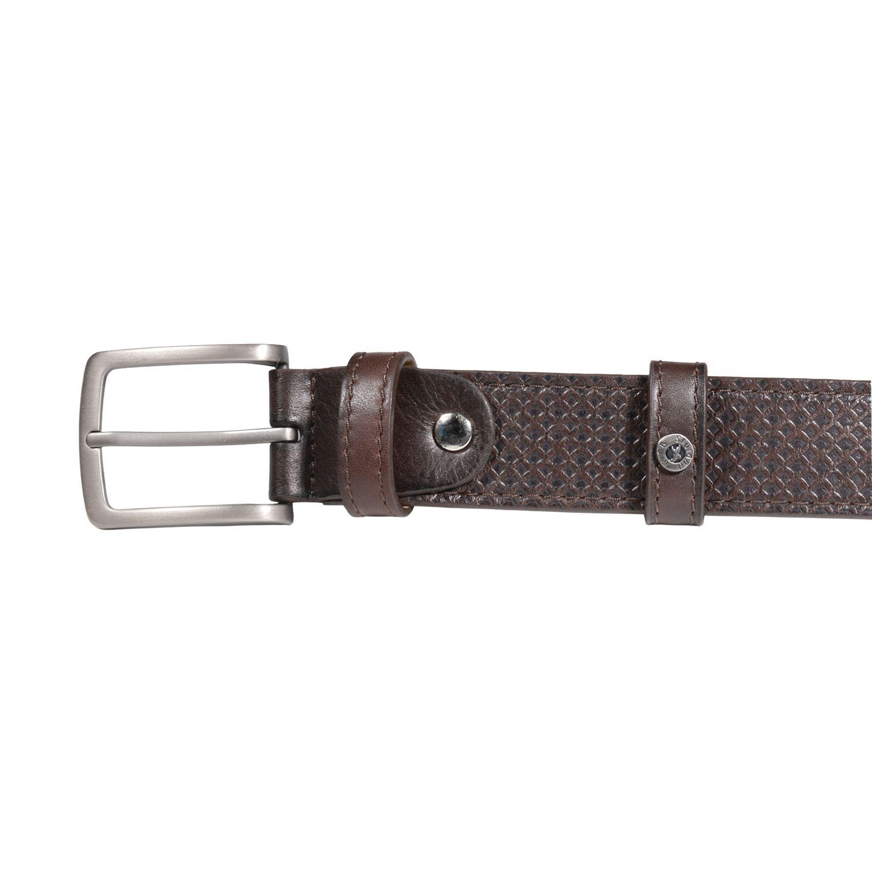CINTURON CUERO HOMBRE  GINO RODINIS  2525  |  CAFÉ TALLA 90-3