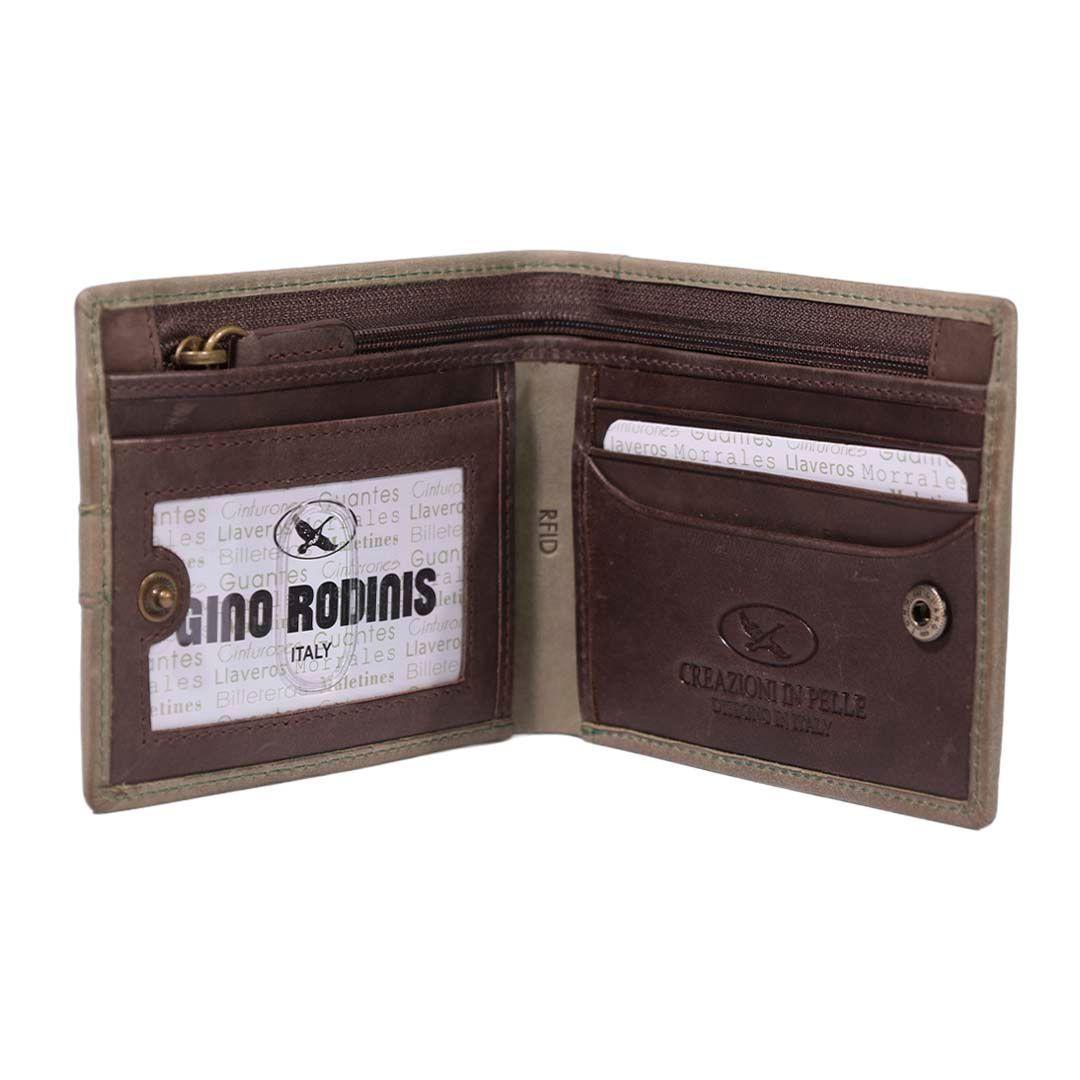Billetera Gino Rodinis Texas 161 Verde/Marrón-2