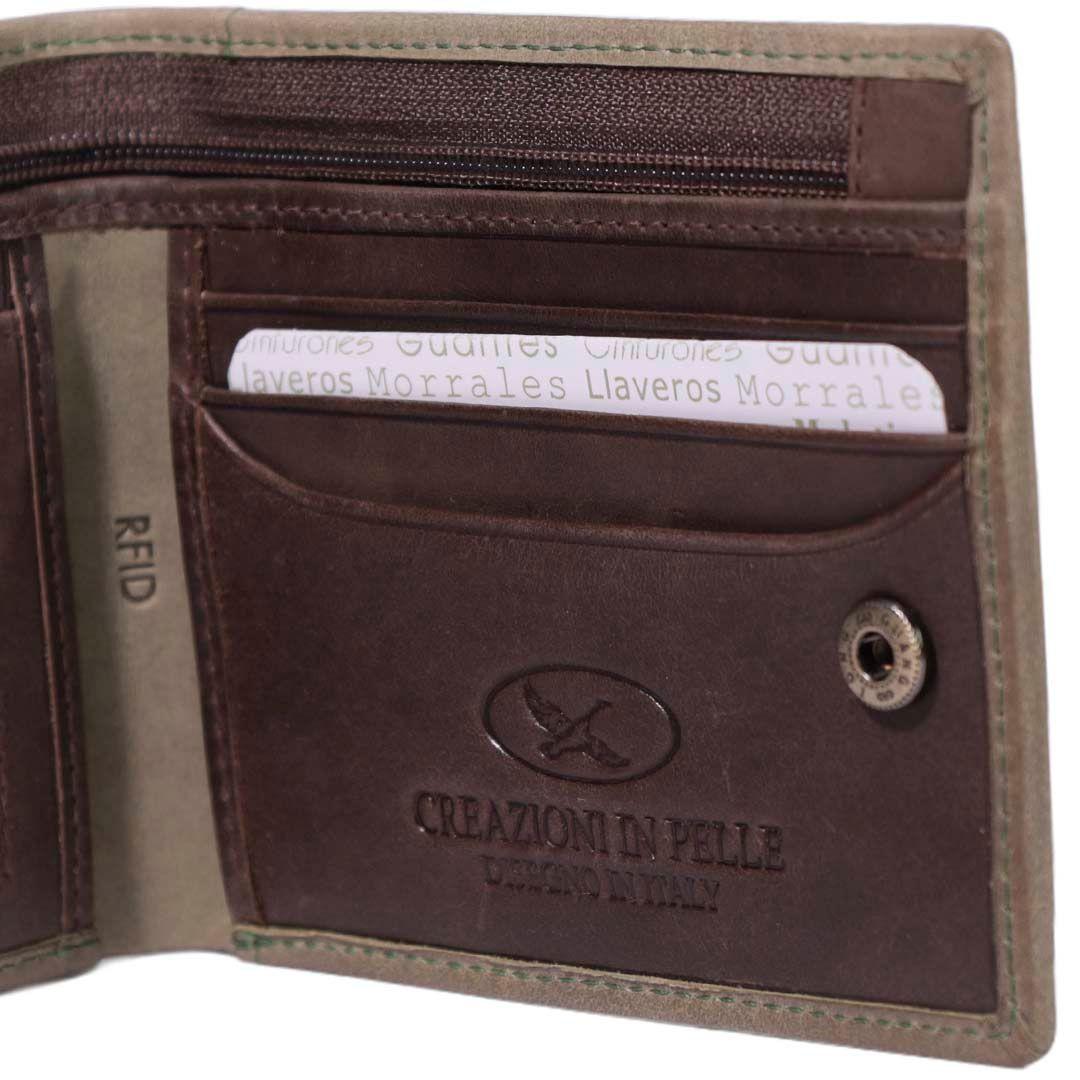 Billetera Gino Rodinis Texas 161 Verde/Marrón-3