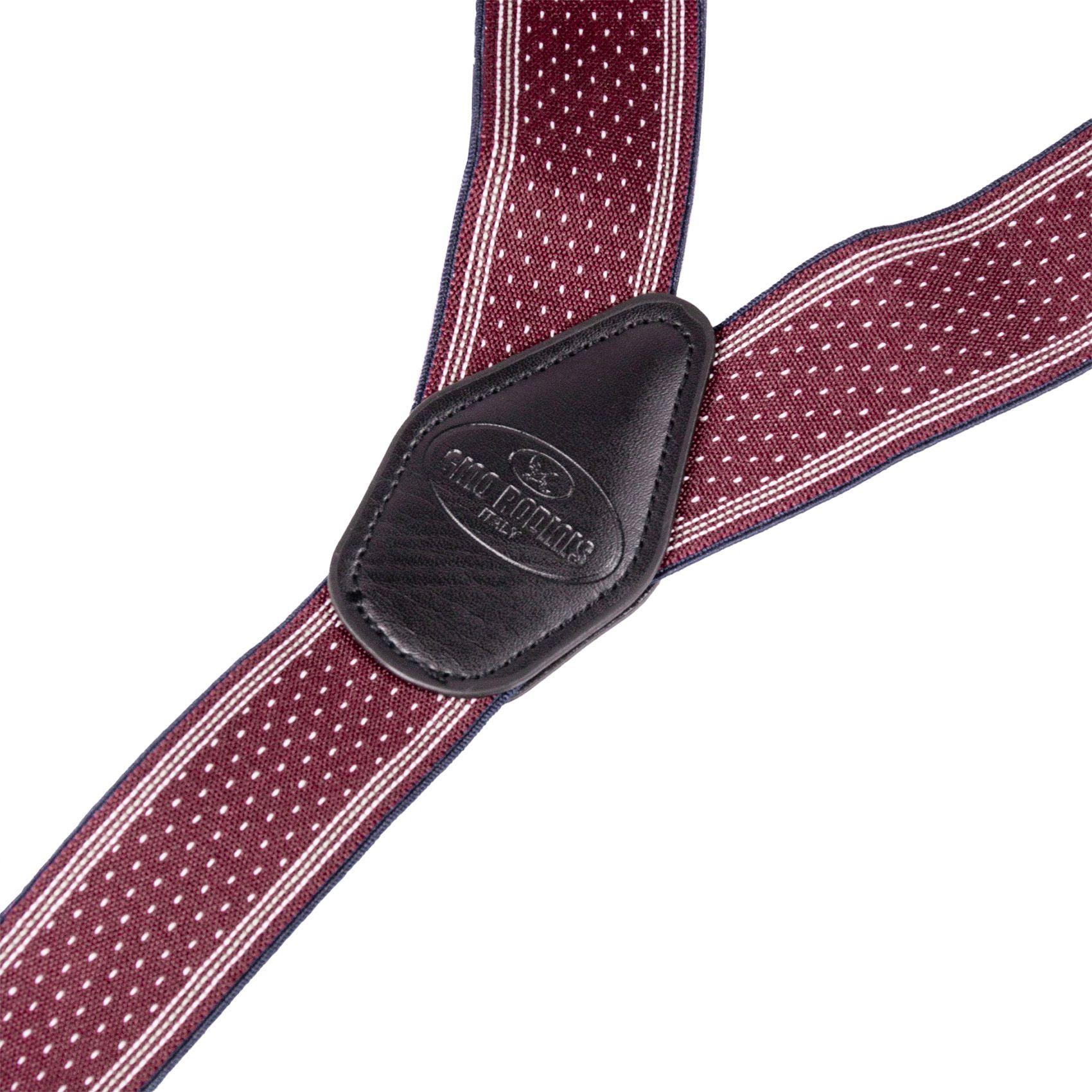 Suspensor para Hombre SP011 | Burdeo con rayas y pespuntes Blancos-1