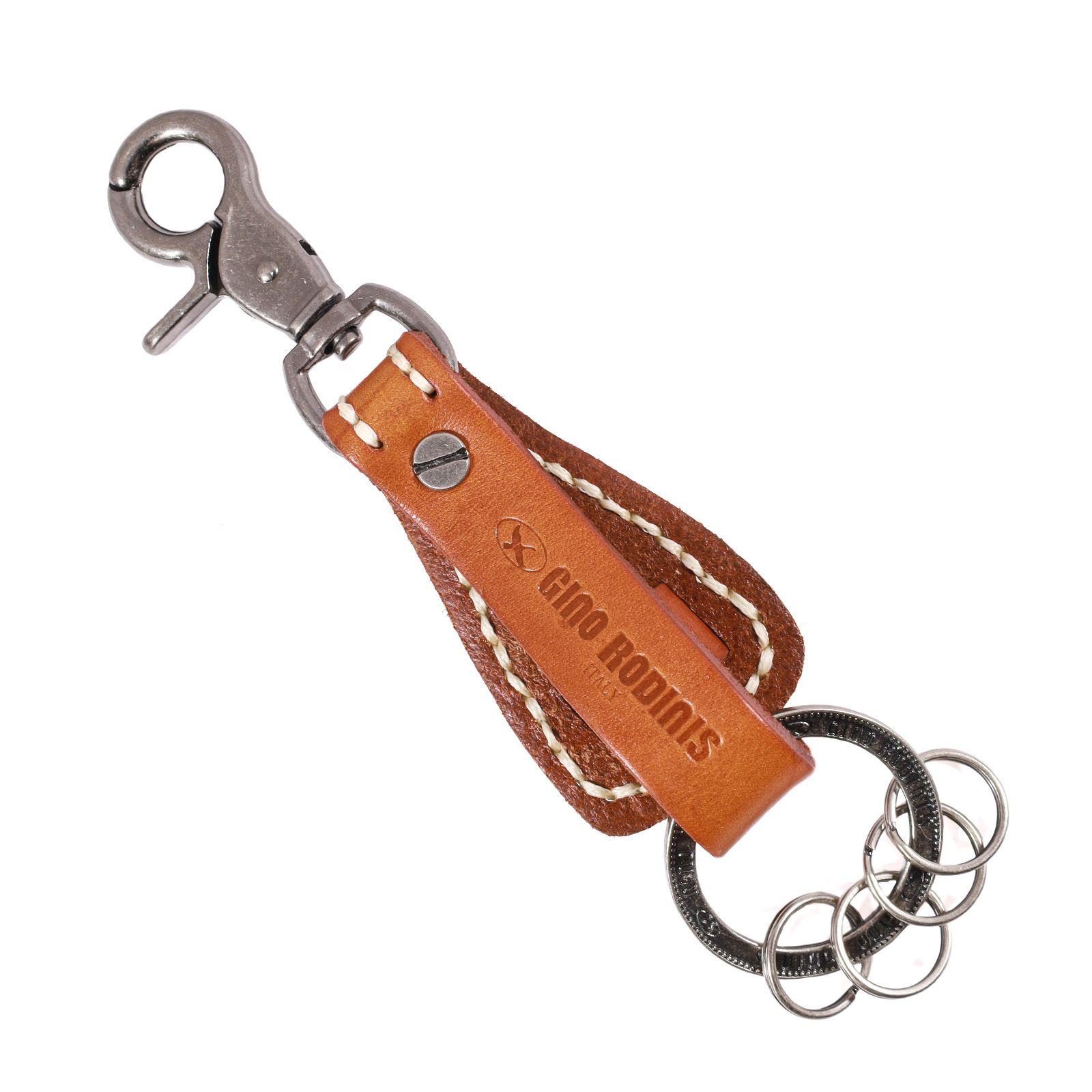 LLAVERO CUERO HOMBRE  GINO RODINIS  LL119 CAMEL-3