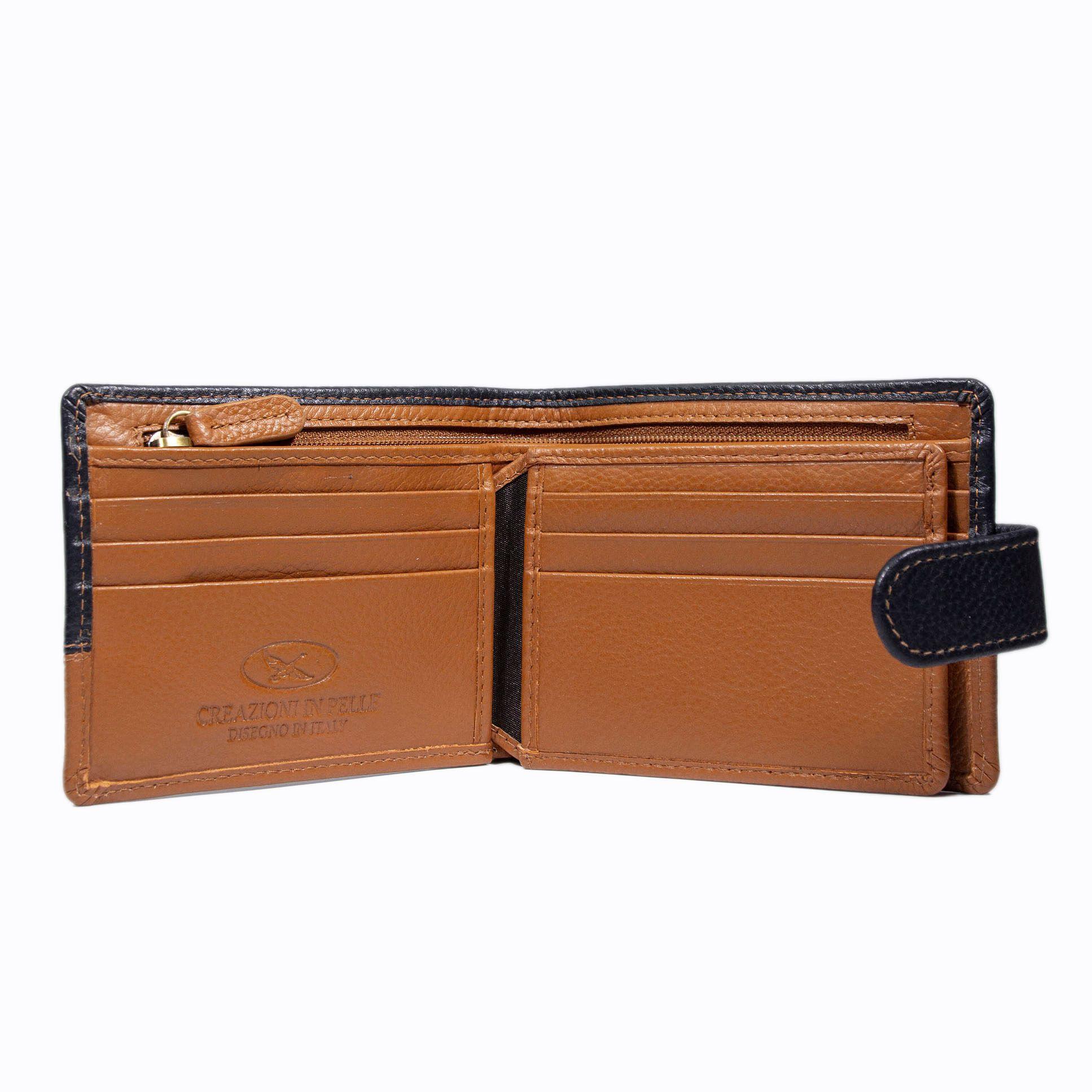 Billetera Hombre Capri 988 Azul/Naranjo Gino Rodinis-2