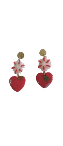 Aros rojos en forma de corazon -1