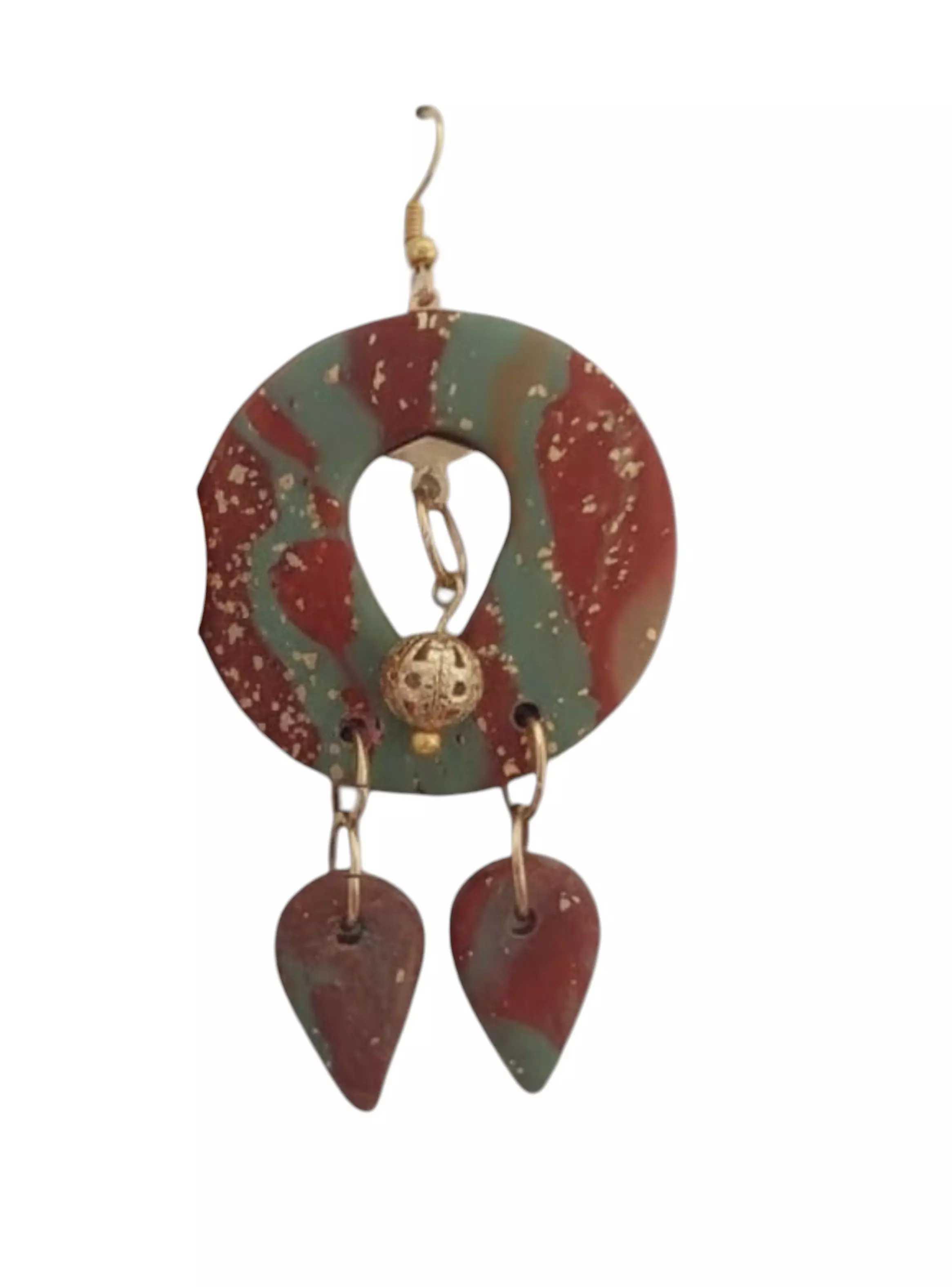 Aros Largos Artesanales Tricolor Estilo Gota – Hechos a Mano-2