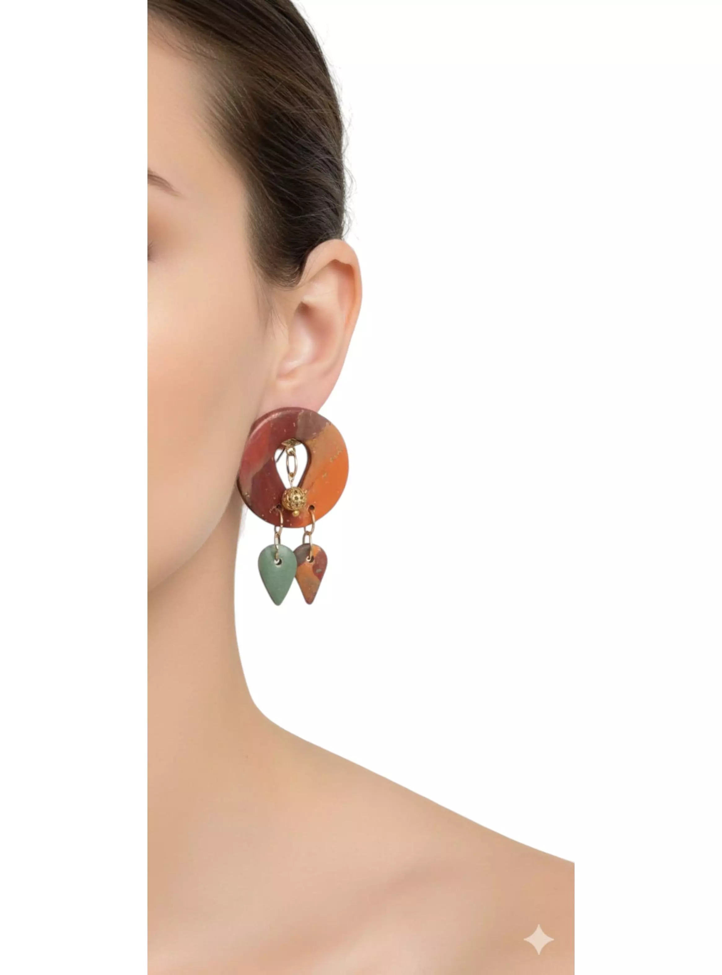 Aros Largos Artesanales Tricolor Estilo Gota – Hechos a Mano-3