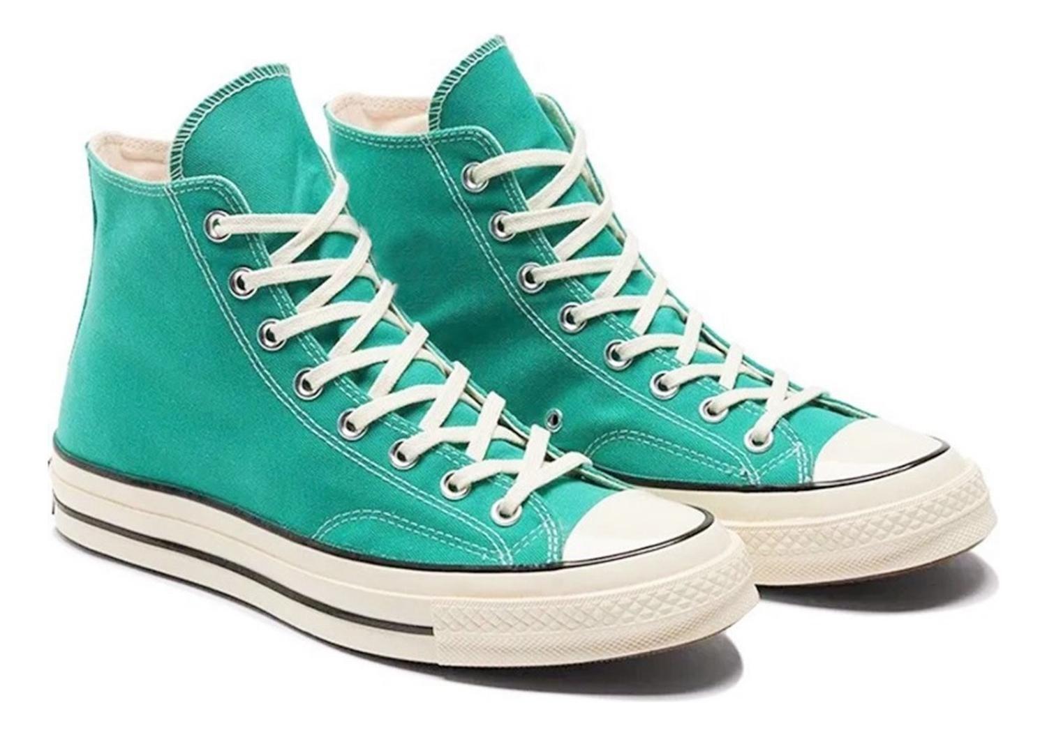 Zapatilla Urbana De lona Con Caña Casual Turquesa7249-0