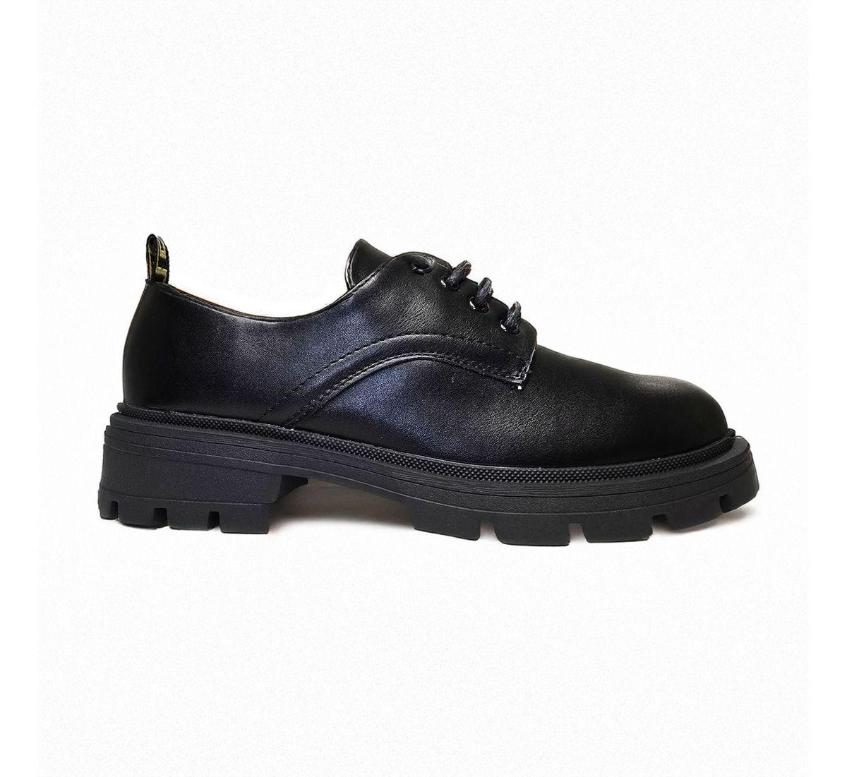 Zapatos Oxford Negros | Mujer con Cordones y Estilo - 7700-1