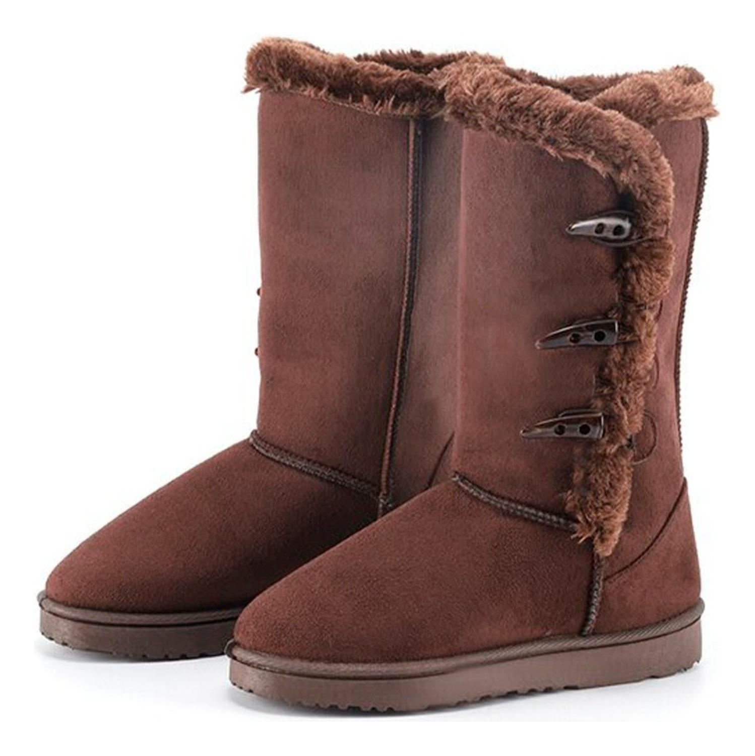 Botines Mujer Invierno Con Chiporro Abrigadores Café - 7187-0