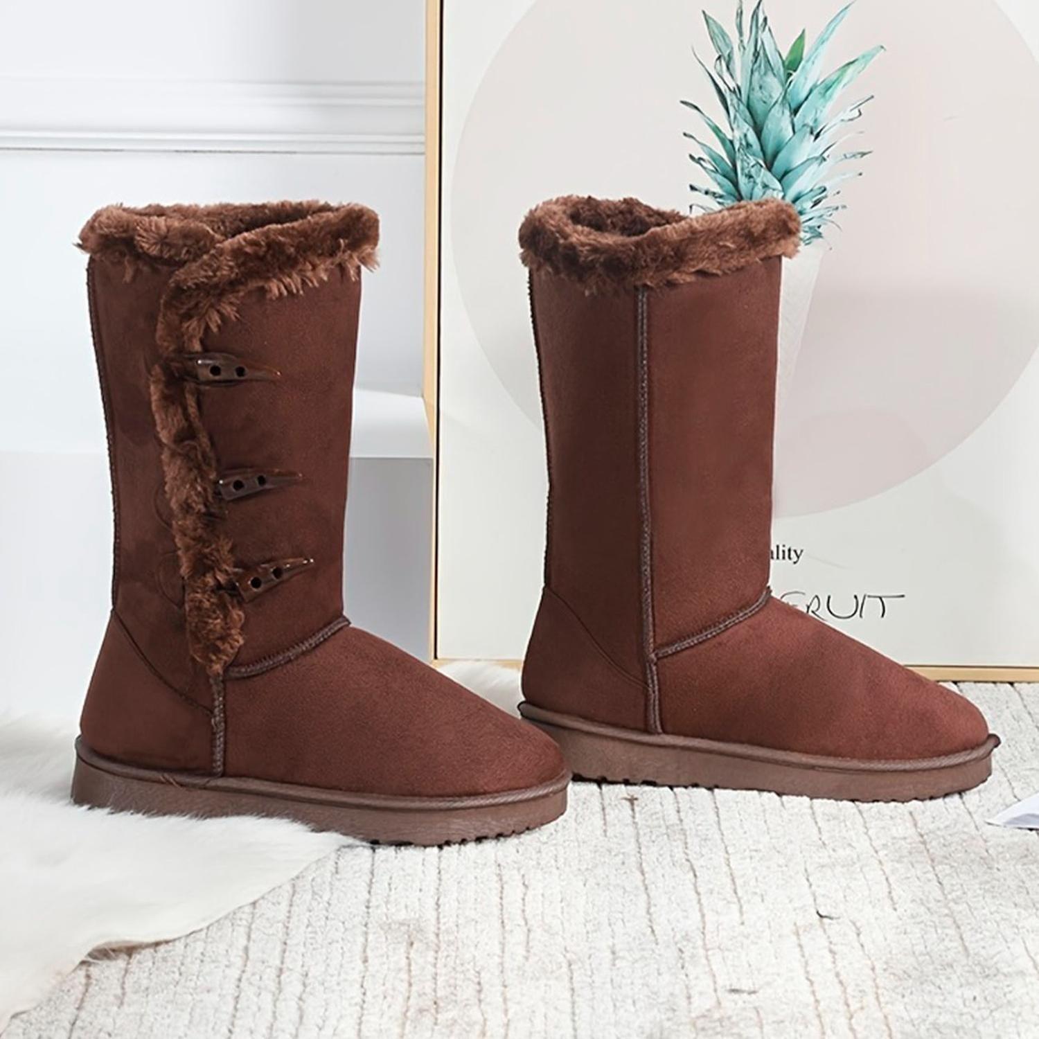 Botines Mujer Invierno Con Chiporro Abrigadores Café - 7187-1