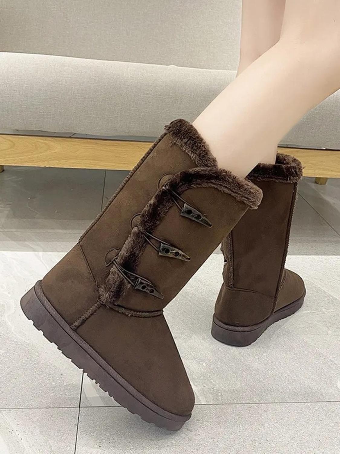 Botines Mujer Invierno Con Chiporro Abrigadores Café - 7187-2