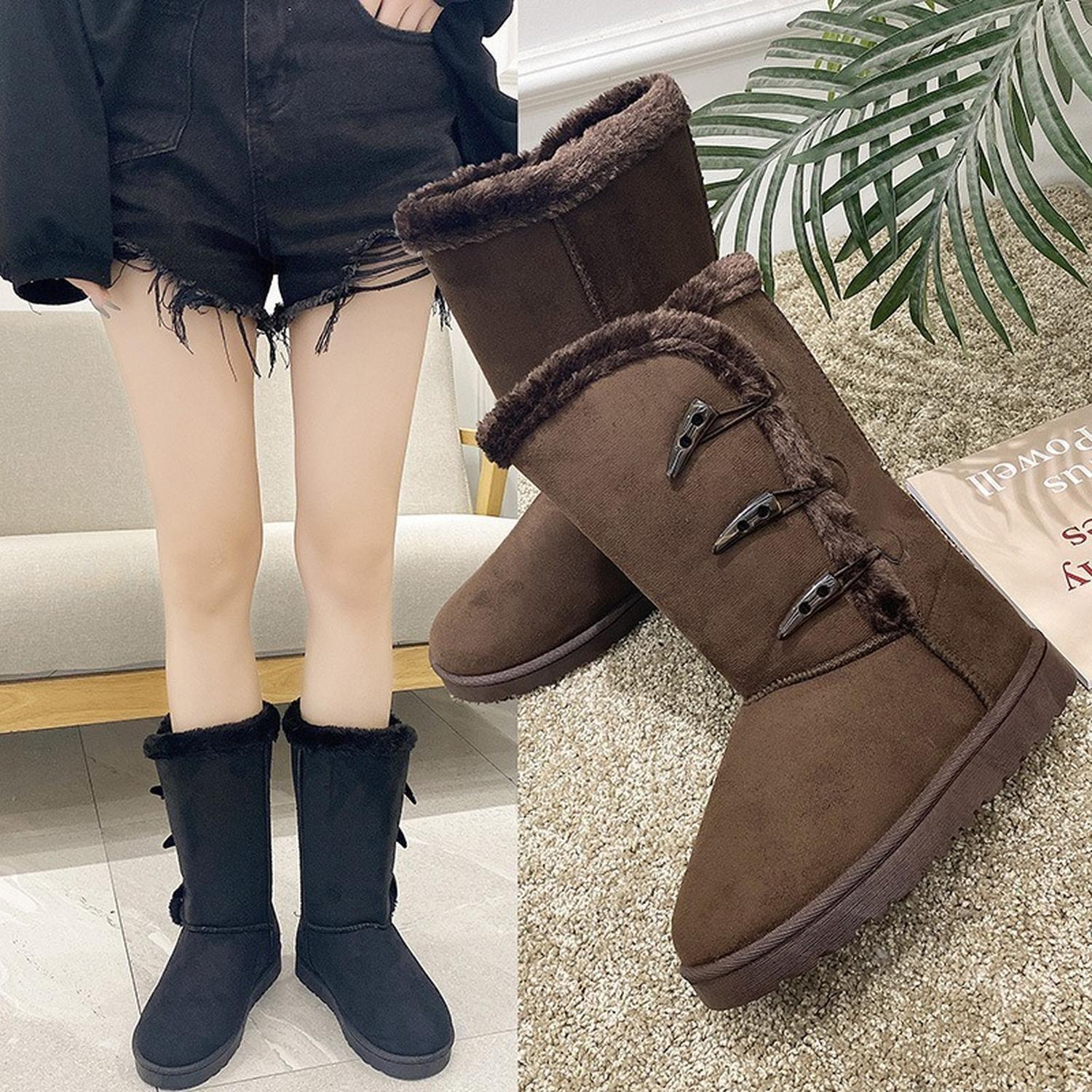 Botines Mujer Invierno Con Chiporro Abrigadores Café - 7187-3