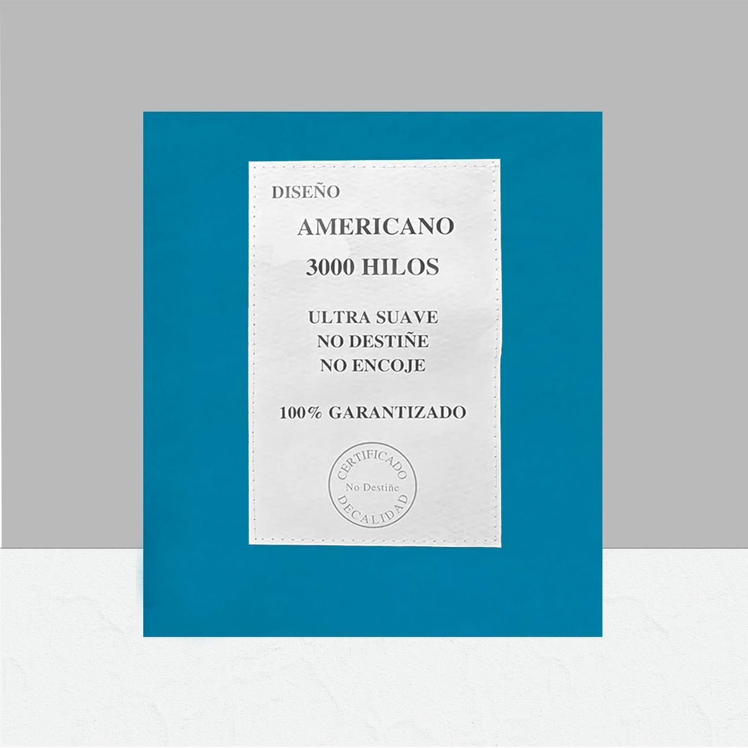 Sábanas 3000 Hilos 2.0 plazas Diseño Americano Turquesa-3