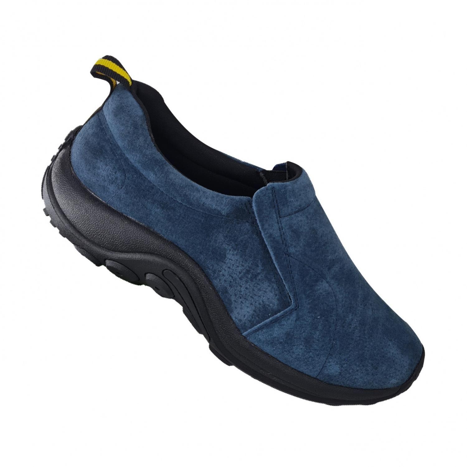 Zapatos De Hombre De Cuero Gamuzado Azul Casual 2132-0